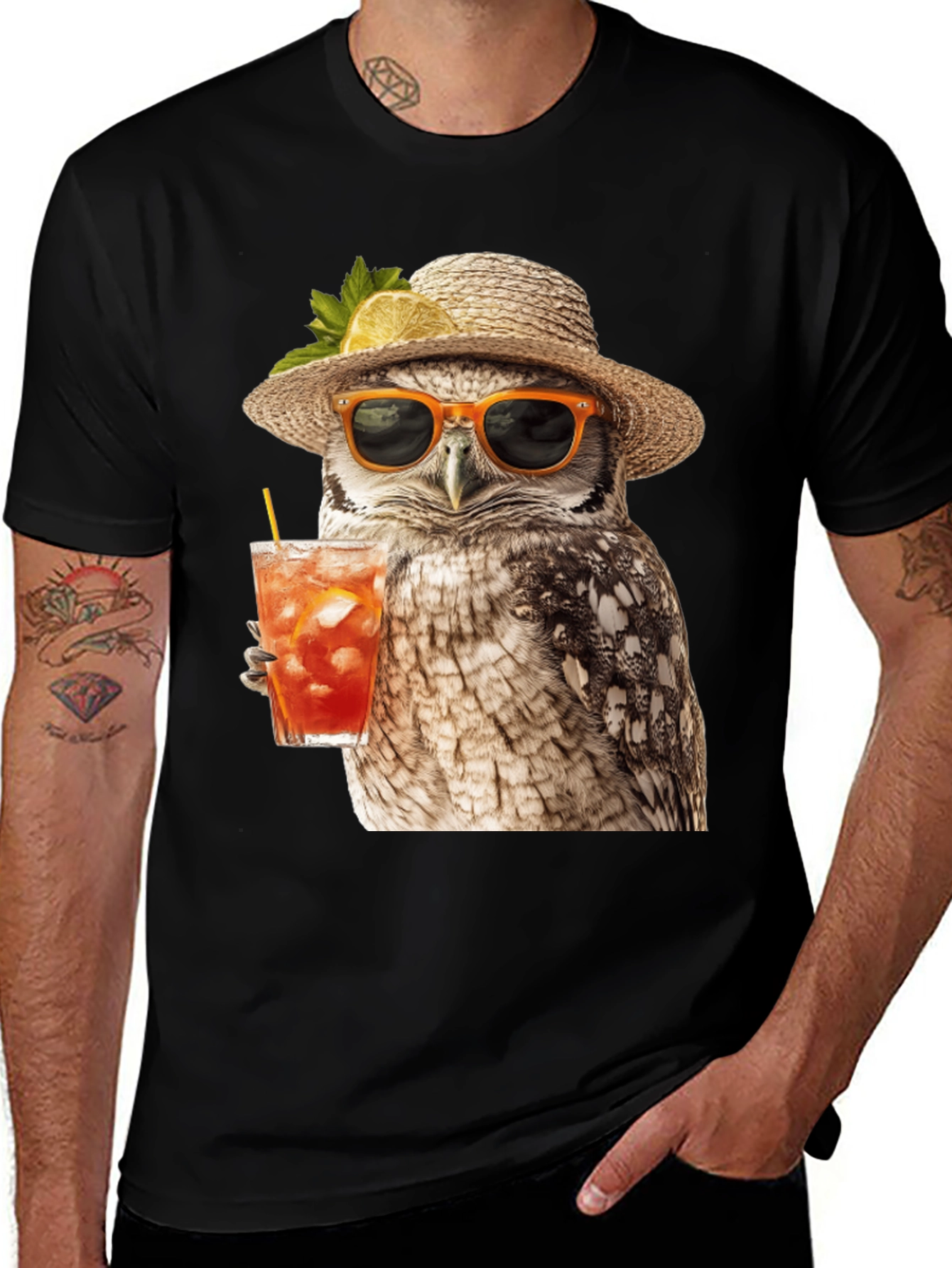 Variant 17 of Owl in Hat T-Shirt
