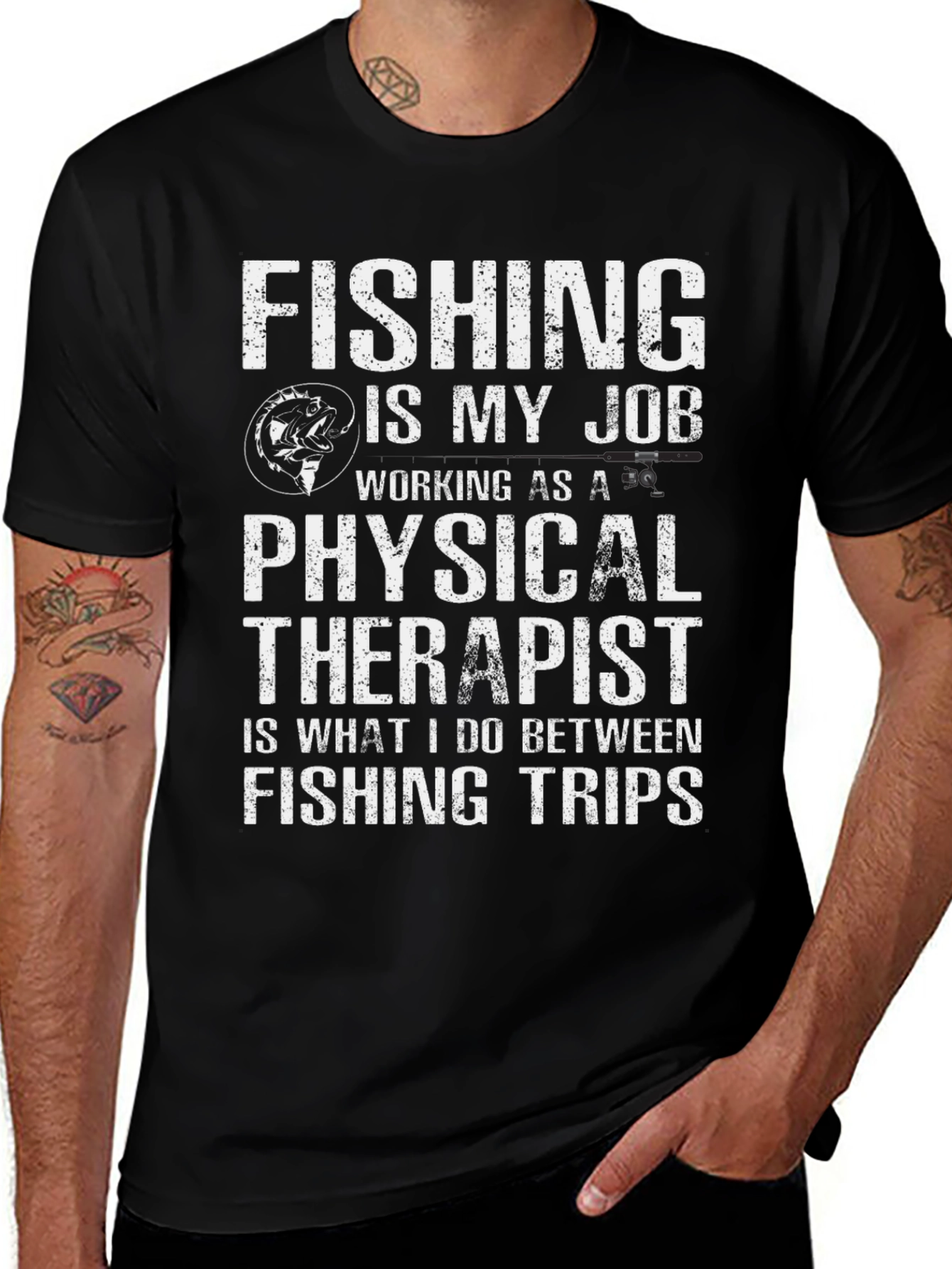 Fishing is My Job Funny Men's T-Shirt