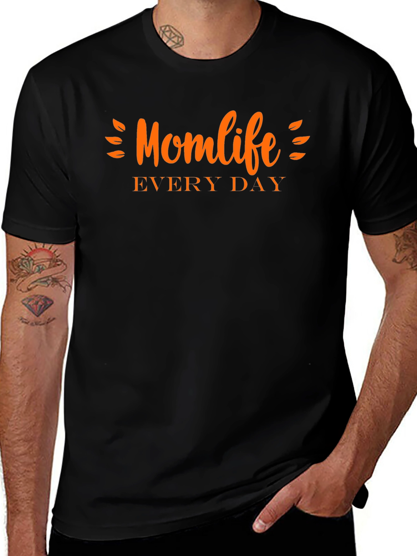 Variant 4 of Momlife Every Day Tee - Black Crew Neck T-Shirt