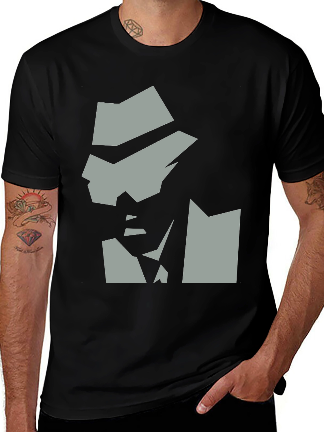 Variant 27 of Black T-Shirt with Detective Graphic