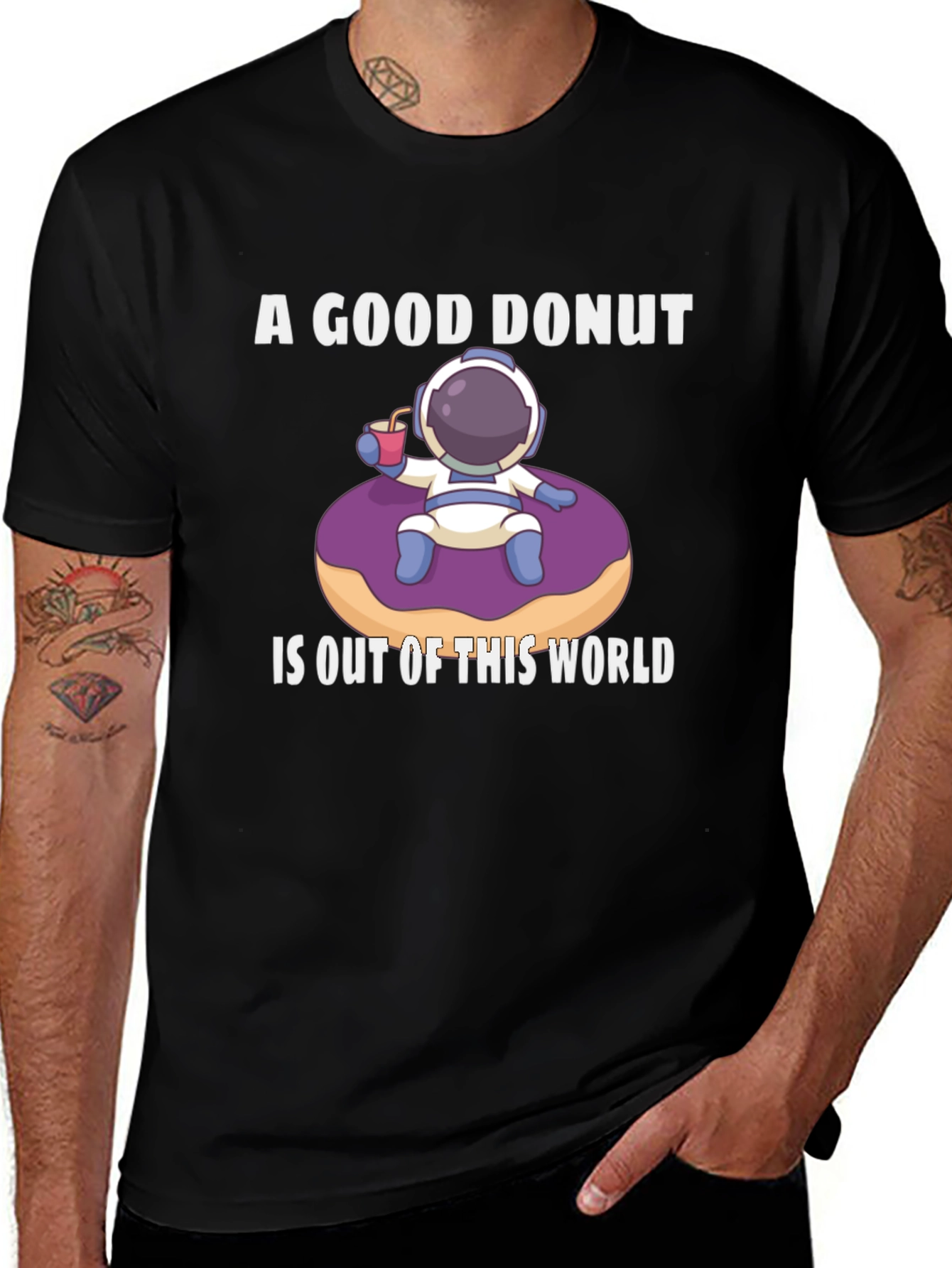 Variant 4 of A Good Donut Is Out Of This World Black T-Shirt