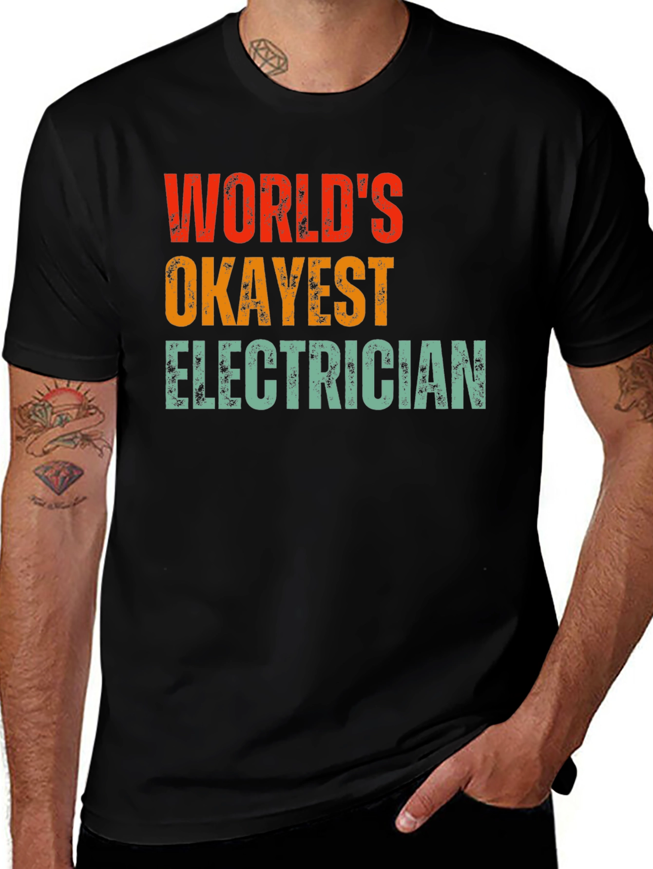 Variant 2 of World's Okayest Electrician T-Shirt