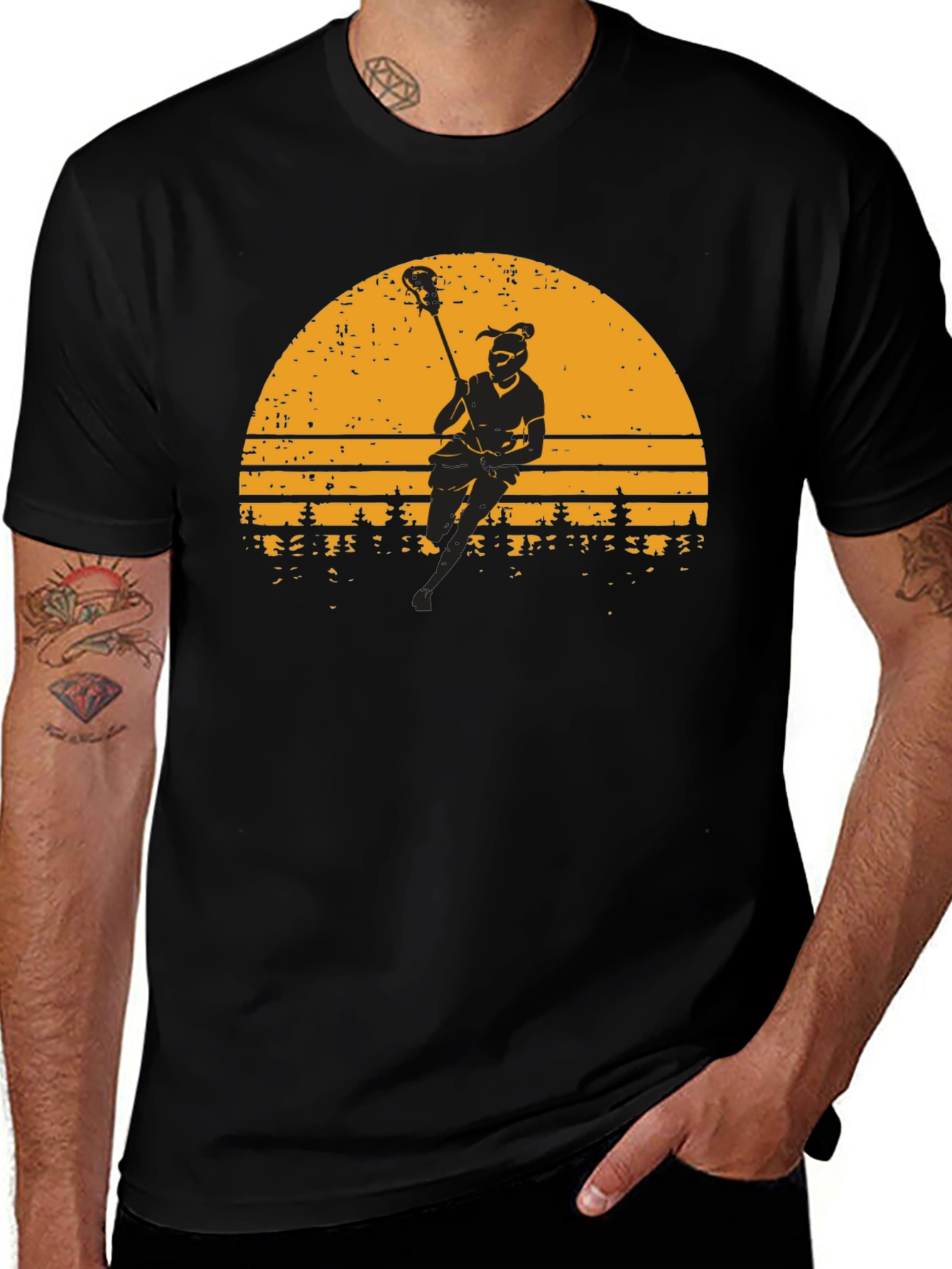 Variant 18 of Lacrosse Sunset Graphic T-Shirt