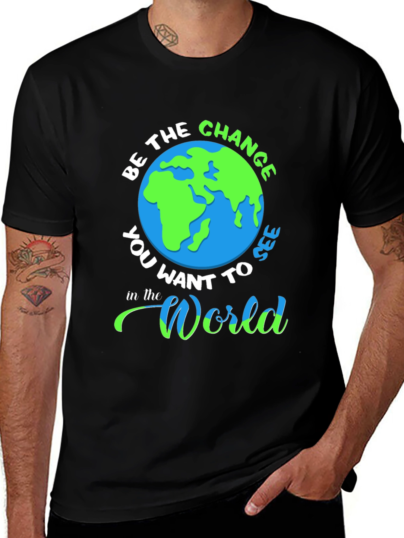 Variant 13 of Be the Change Graphic T-Shirt - Earth Day Tee