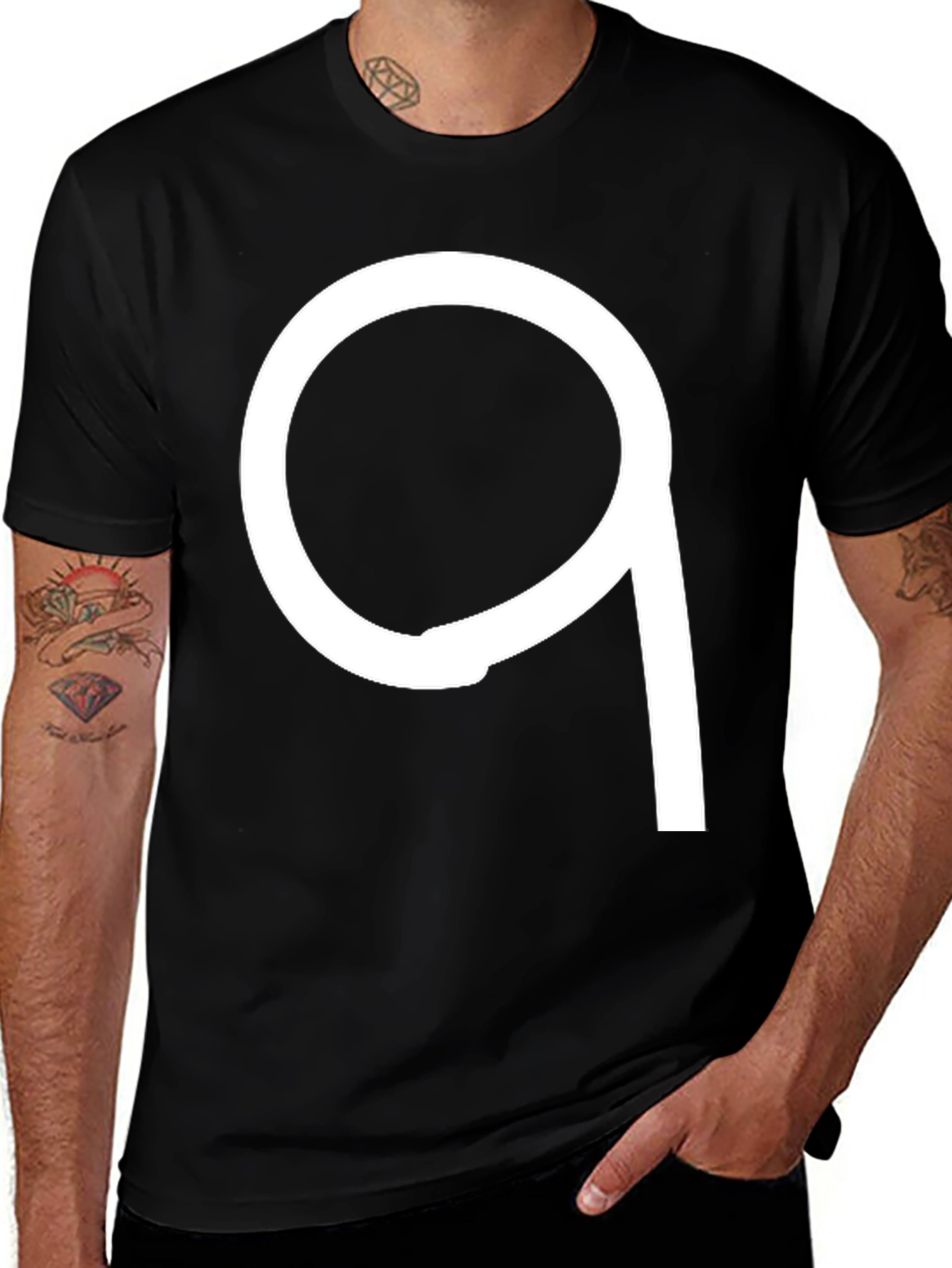 Variant 25 of Modern Black Tee with Bold White Graphic
