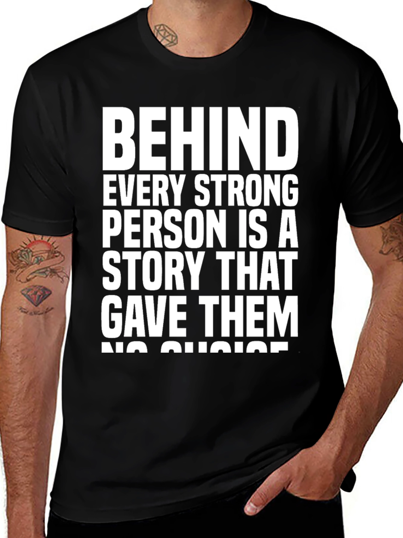 Variant 3 of Strong Person Story Black T-Shirt