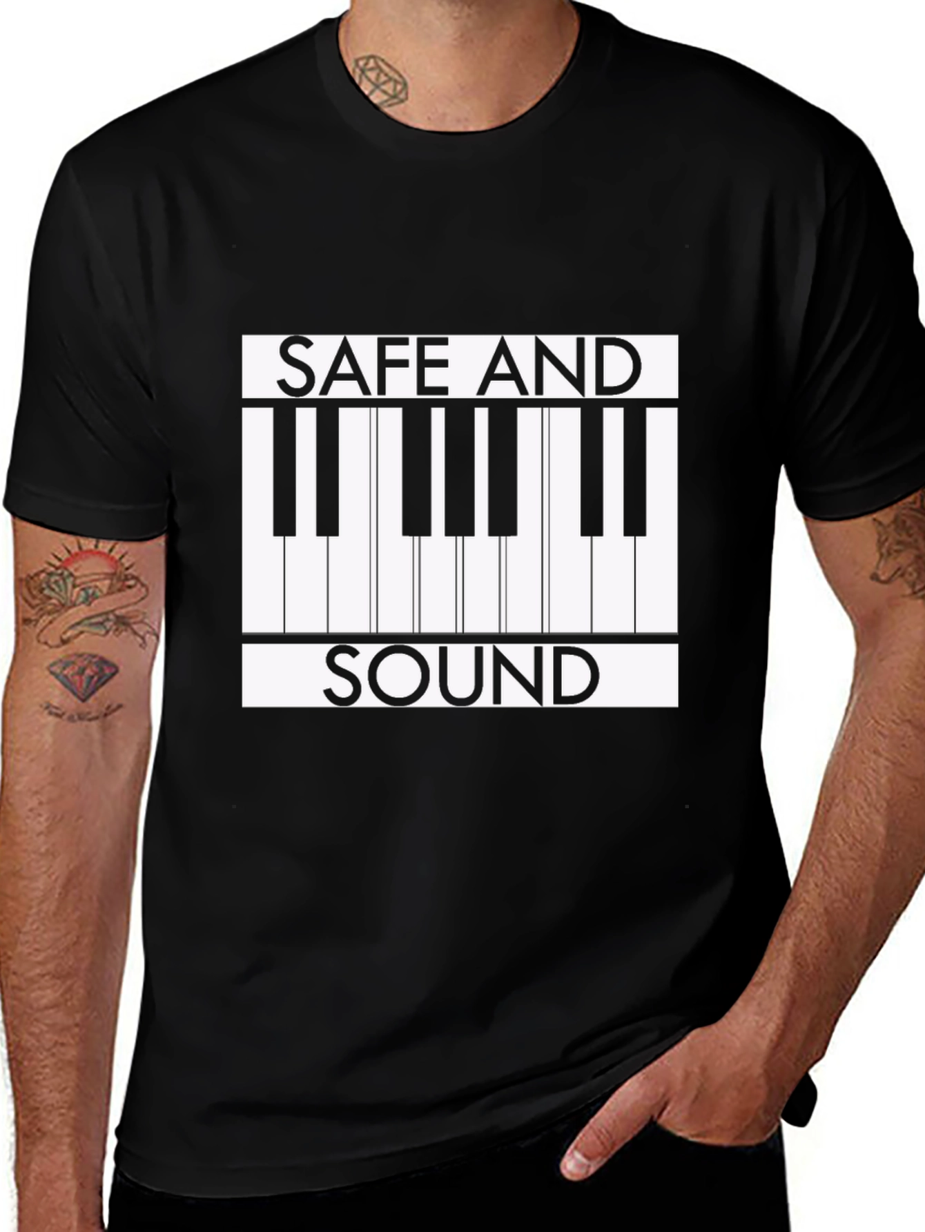 Variant 11 of Safe and Sound Piano Keys Graphic Tee