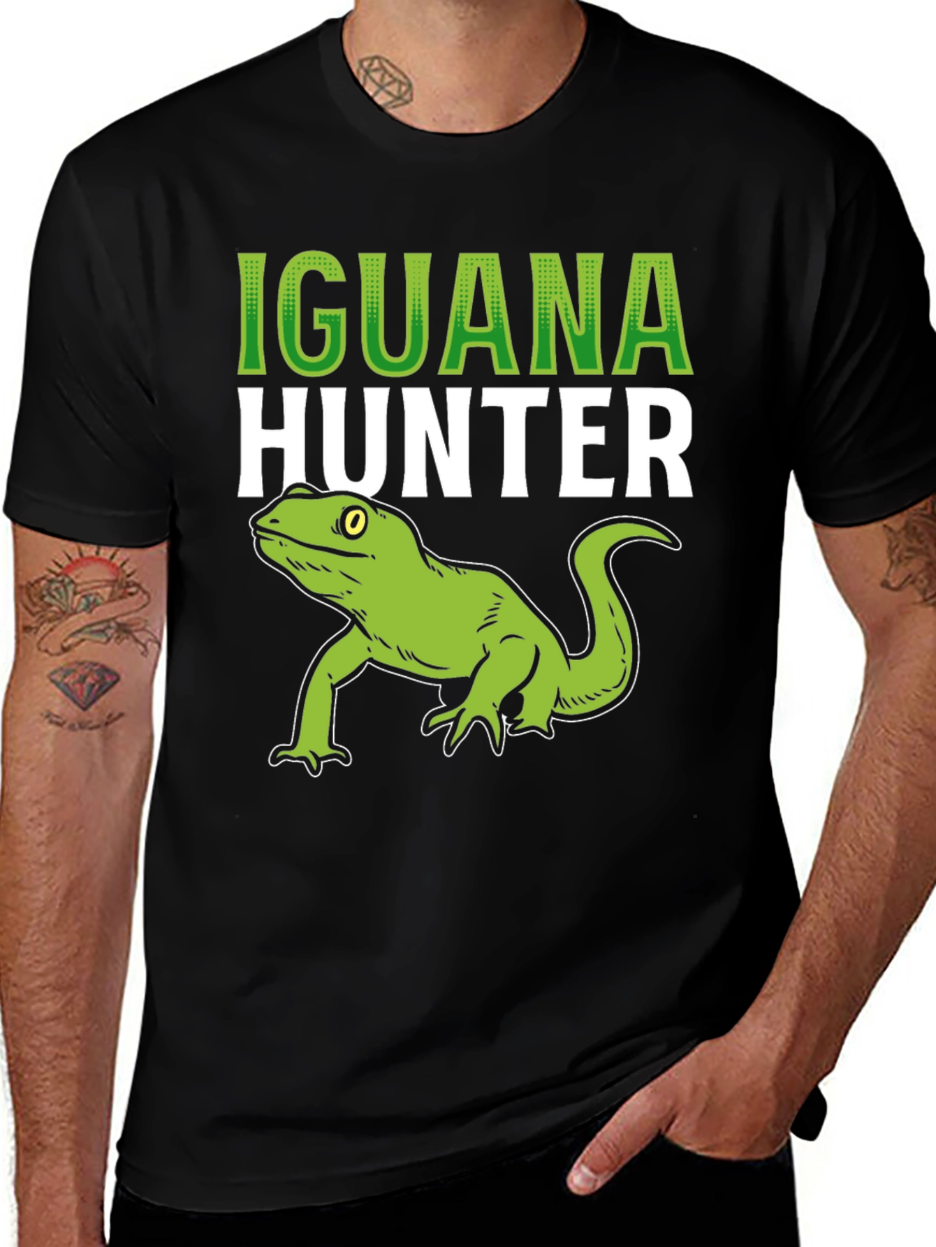 Iguana Hunter T-Shirt - Cool Reptile Lover Tee