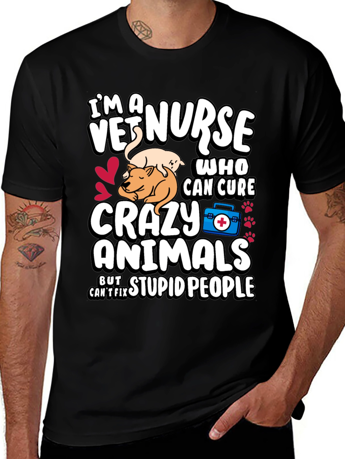 Variant 30 of Vet Nurse Crazy Animals T-Shirt