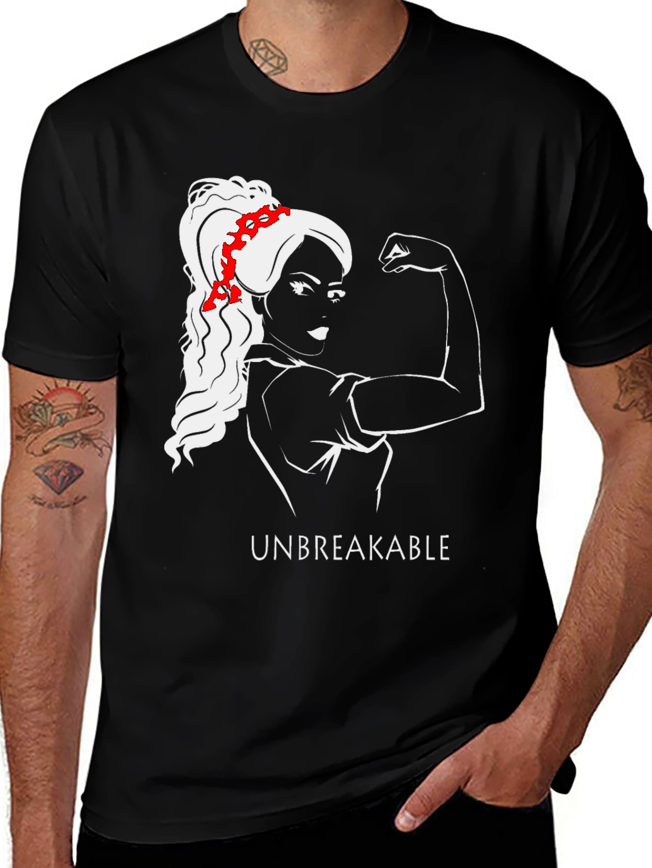 Variant 11 of Unbreakable Graphic Tee - Empowering Woman T-Shirt