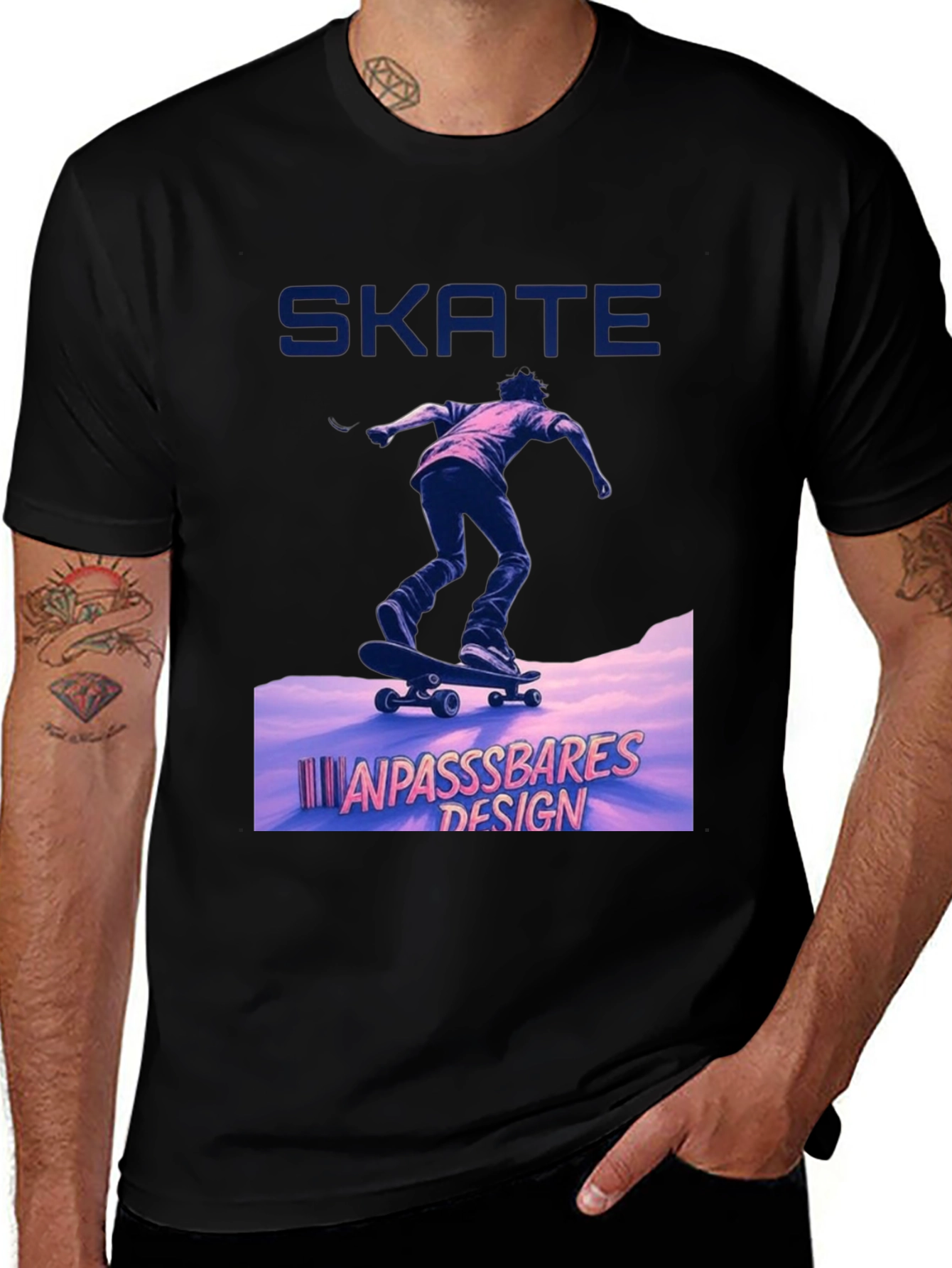 Variant 24 of Skateboarding Graphic Tee - Impassbares Design