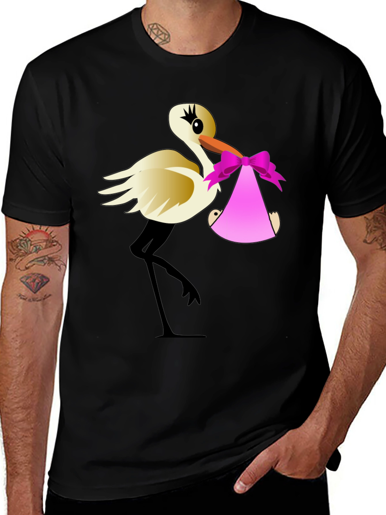Variant 21 of Stork Baby Delivery Graphic T-Shirt