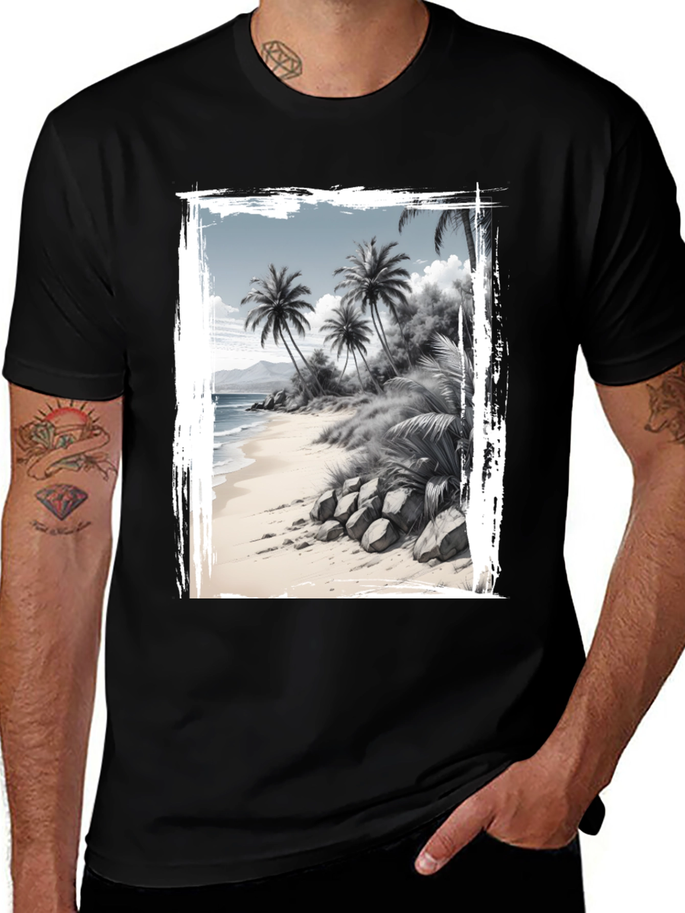 Variant 16 of Tropical Beach Graphic T-Shirt