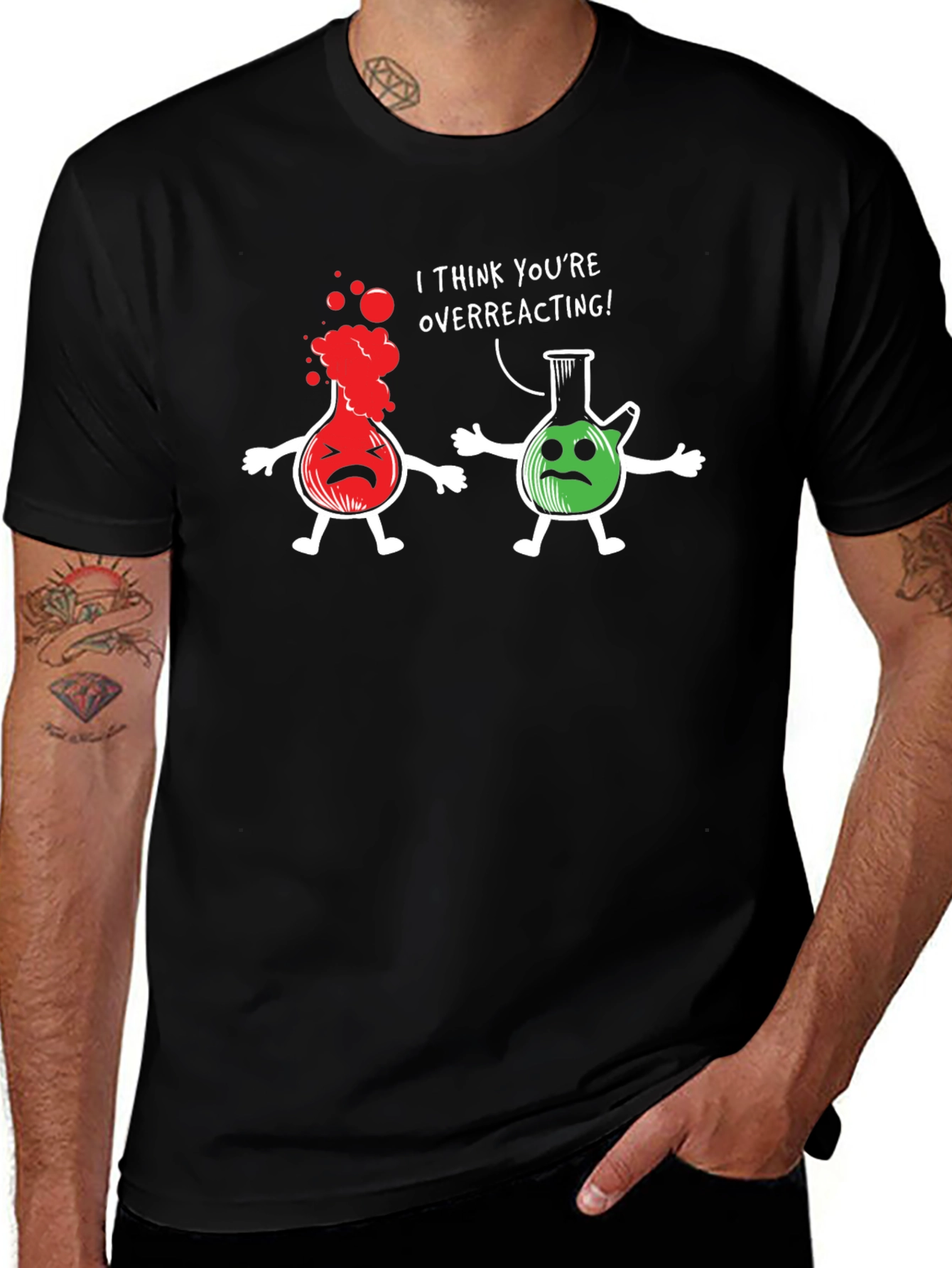 Variant 18 of Funny Science T-Shirt - Overreacting Chemistry Joke