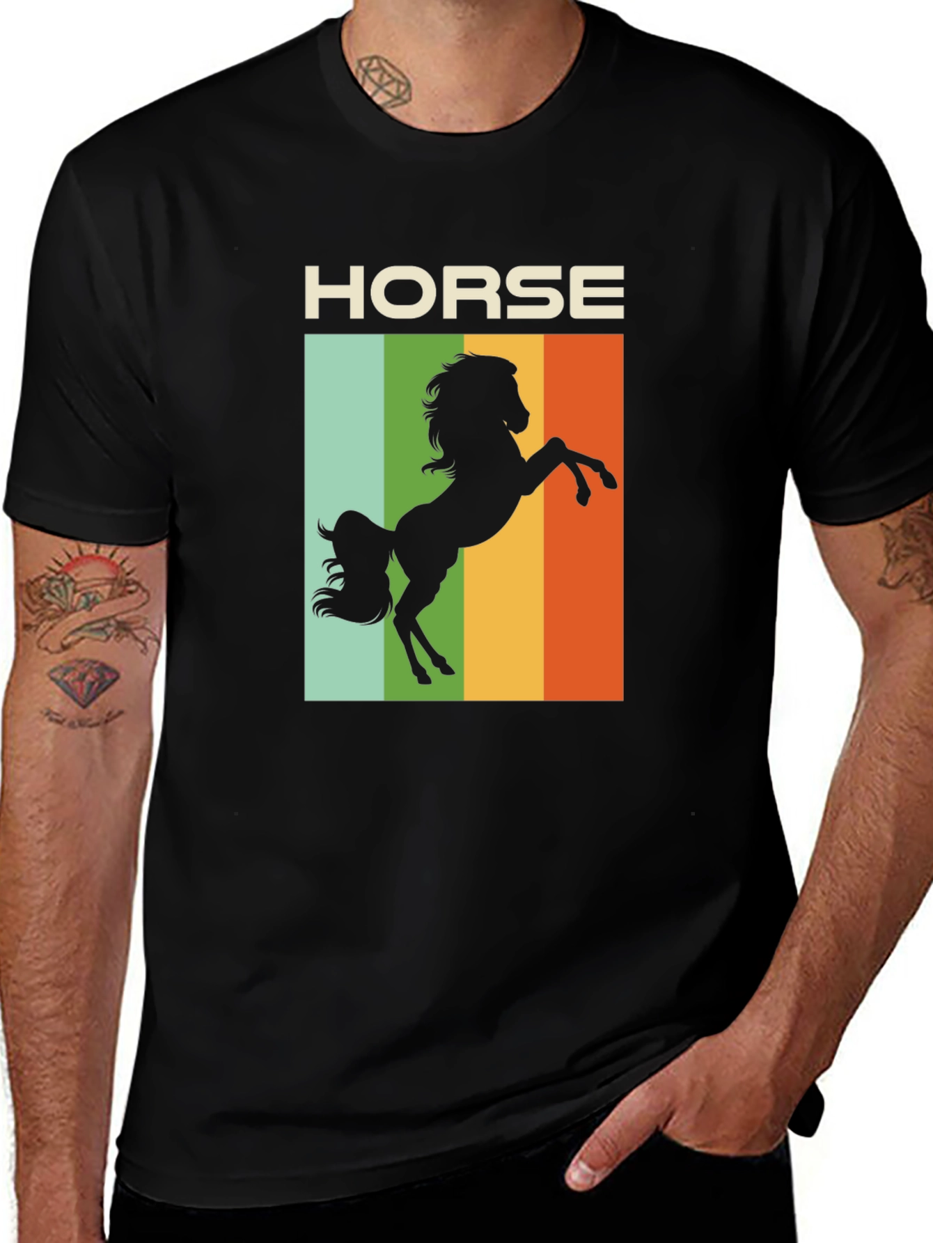 Variant 8 of Retro Horse T-Shirt - Equestrian Style