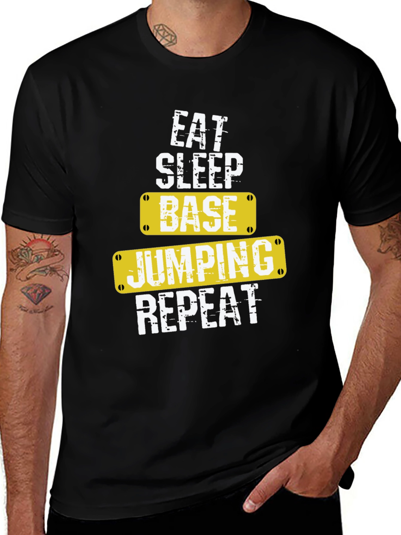 Variant 8 of Eat Sleep Base Jumping Repeat Black T-Shirt
