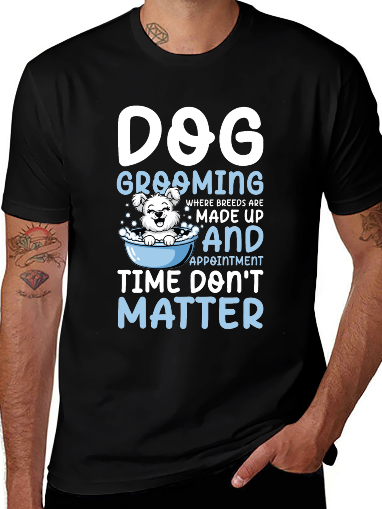 Dog Grooming Humor T-Shirt - Breeds Don't Matter Tee