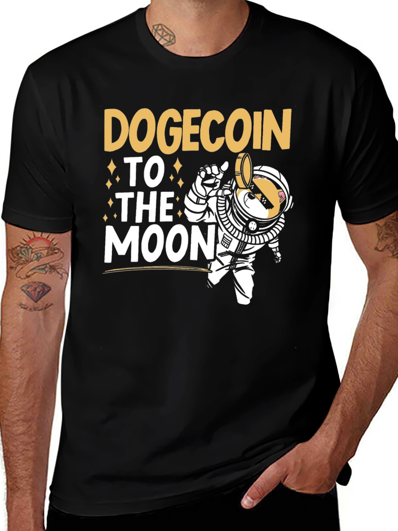 Dogecoin to the Moon Graphic T-Shirt
