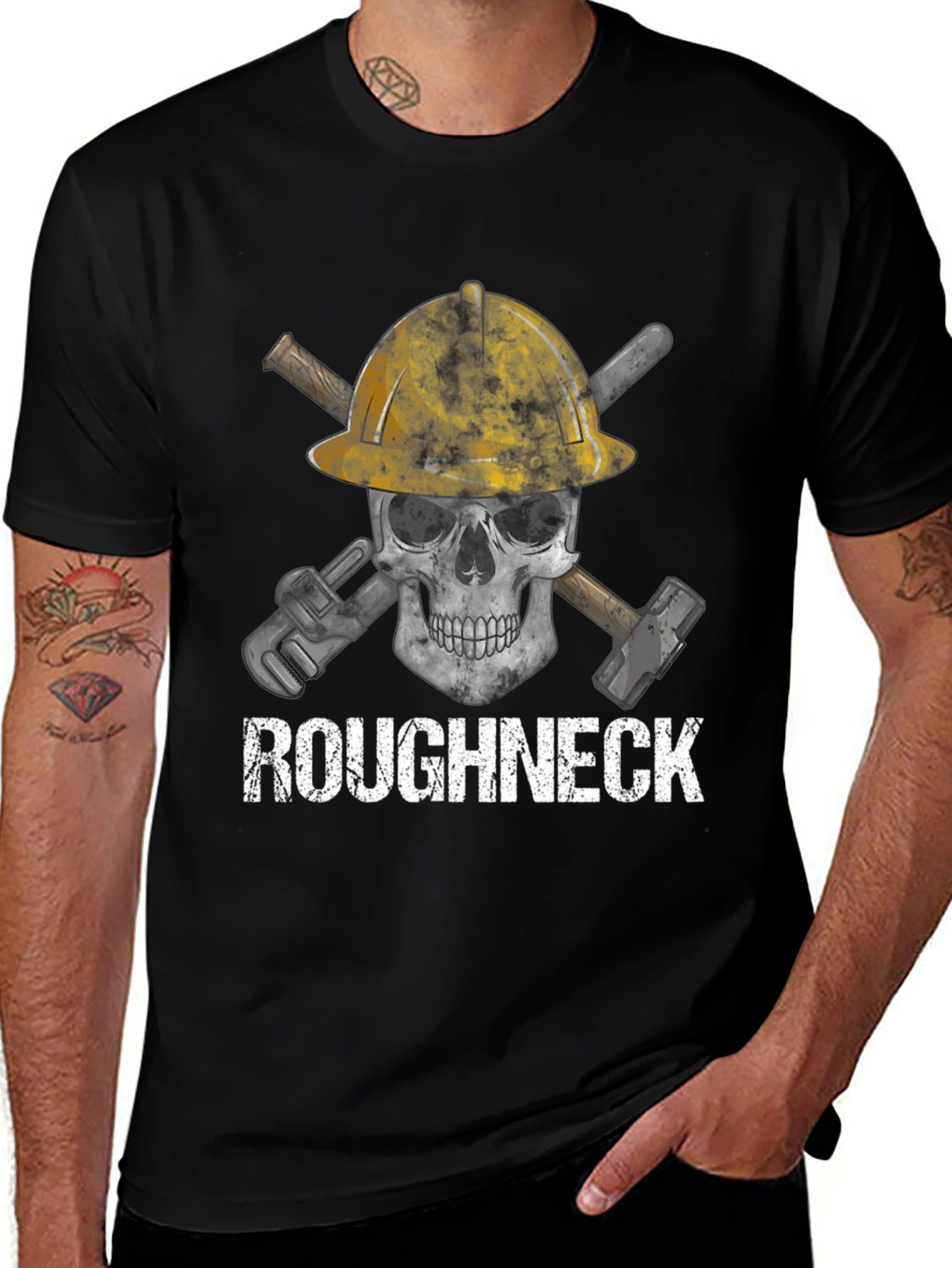 Variant 28 of Roughneck Skull T-Shirt - Oilfield Worker Graphic Tee