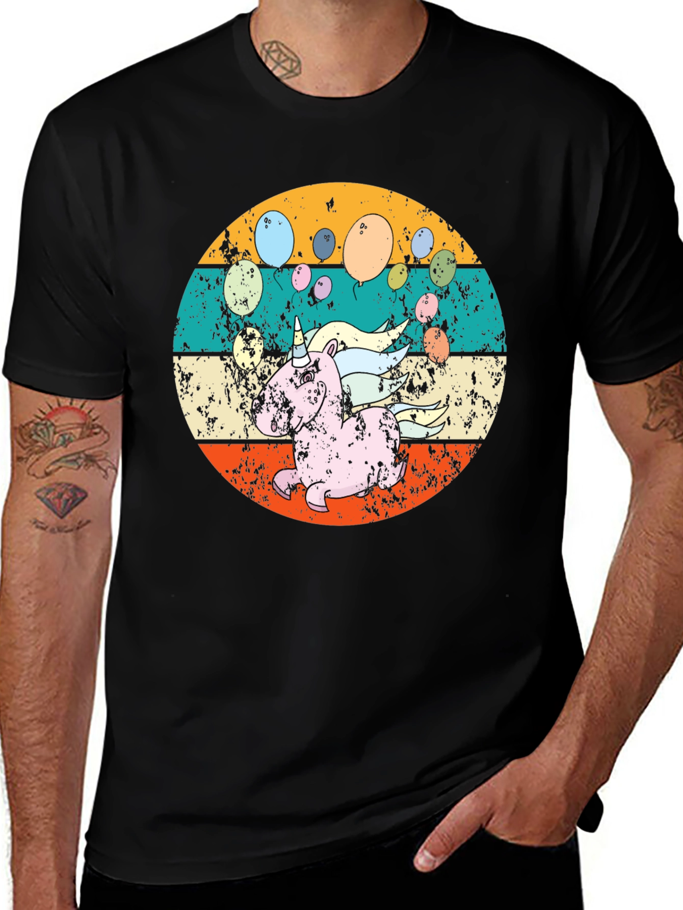 Variant 18 of Retro Unicorn Balloons T-Shirt