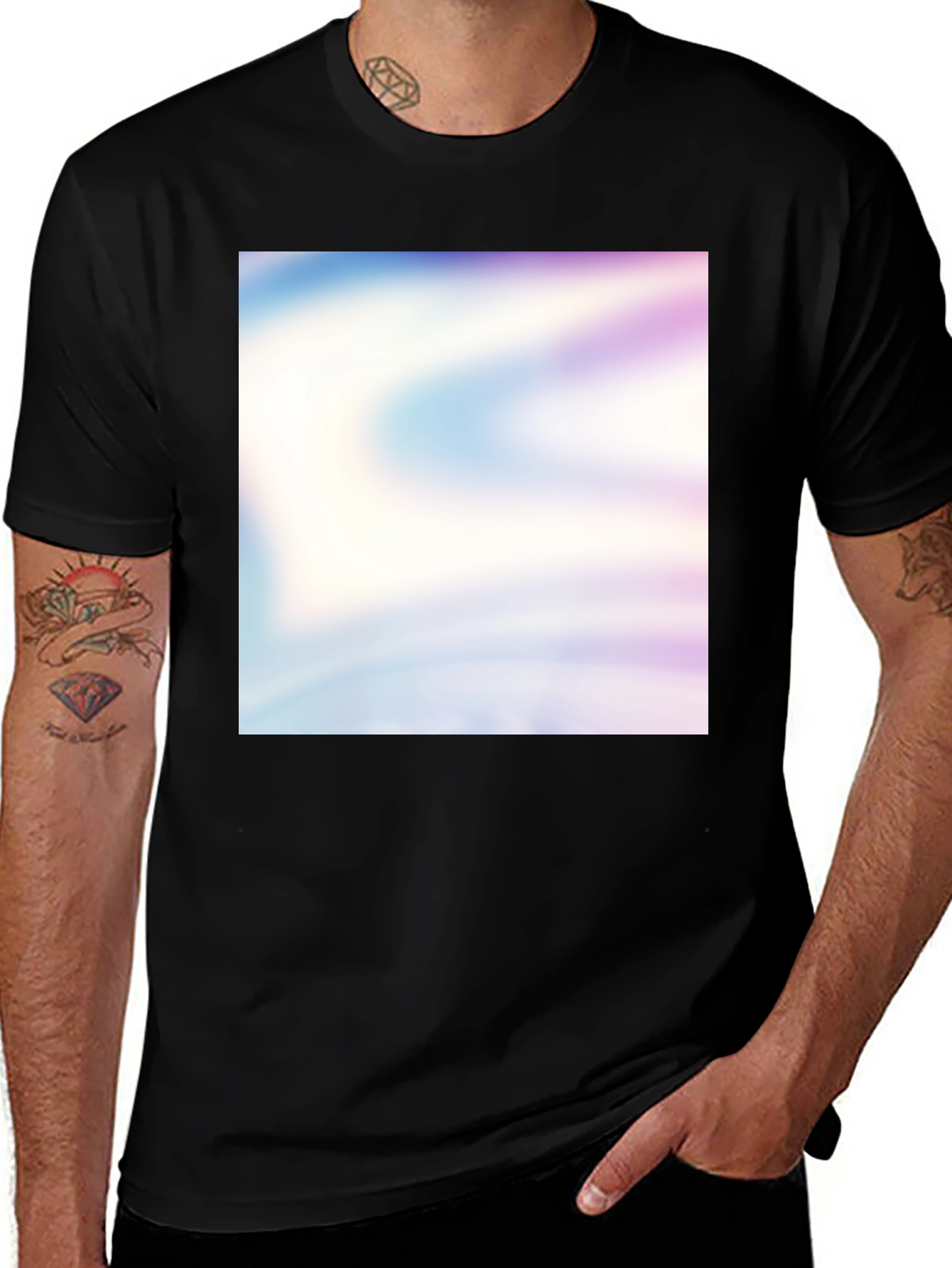 Modern Abstract Swirl Tee - Black
