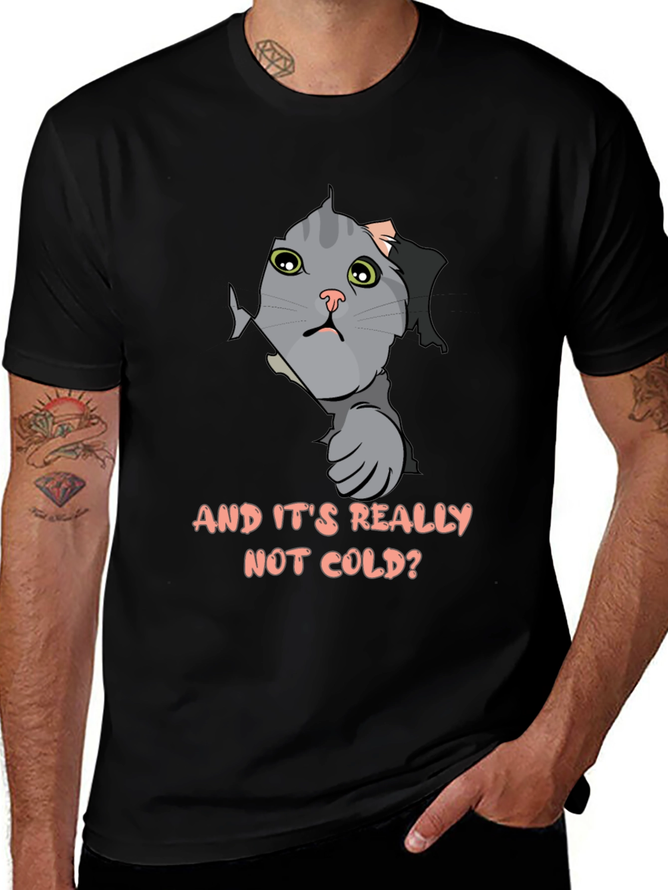 Variant 27 of Cat Peek T-Shirt - Funny Kitten Design