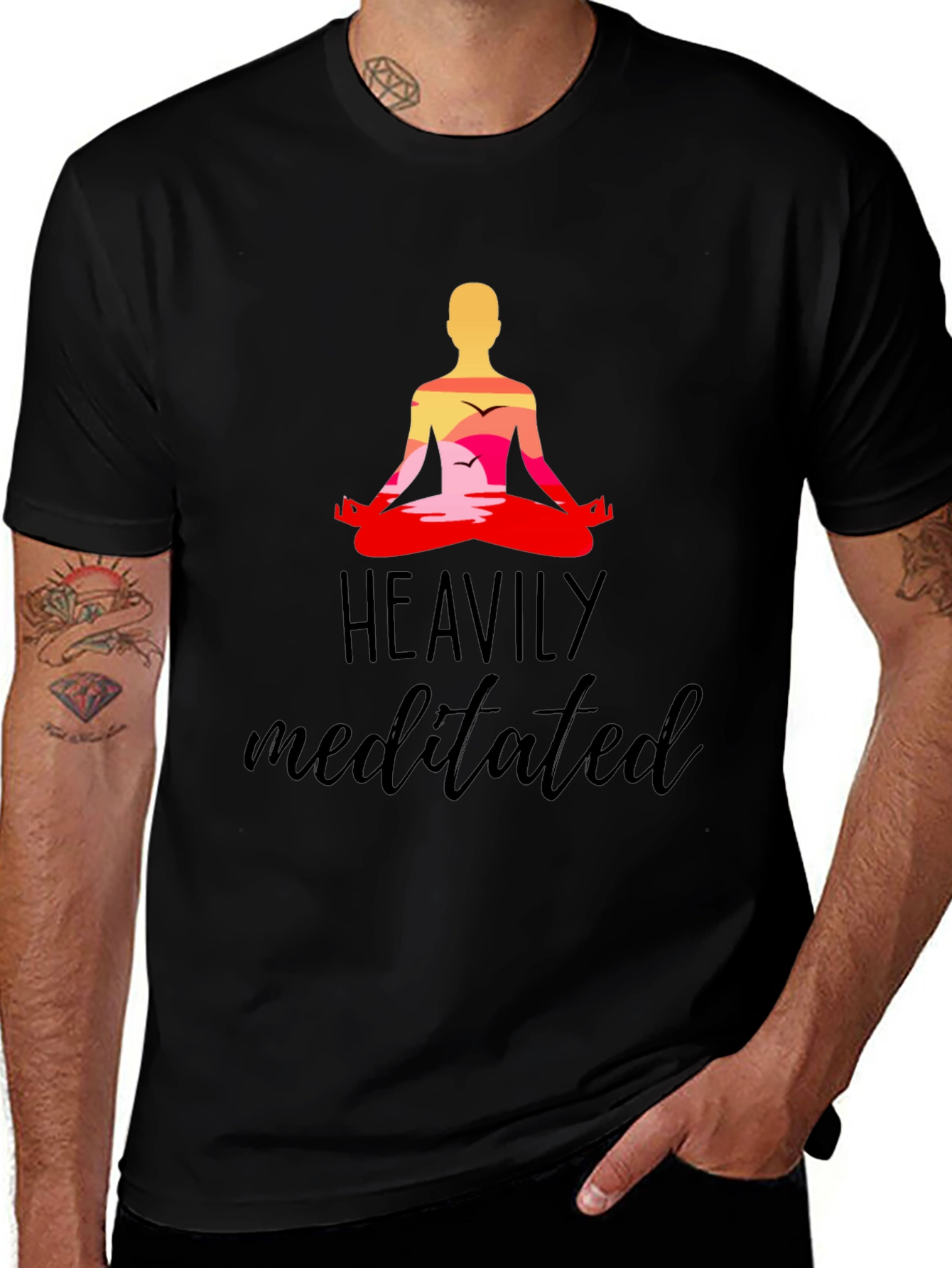 Variant 25 of Heavily Meditated Black Graphic T-Shirt