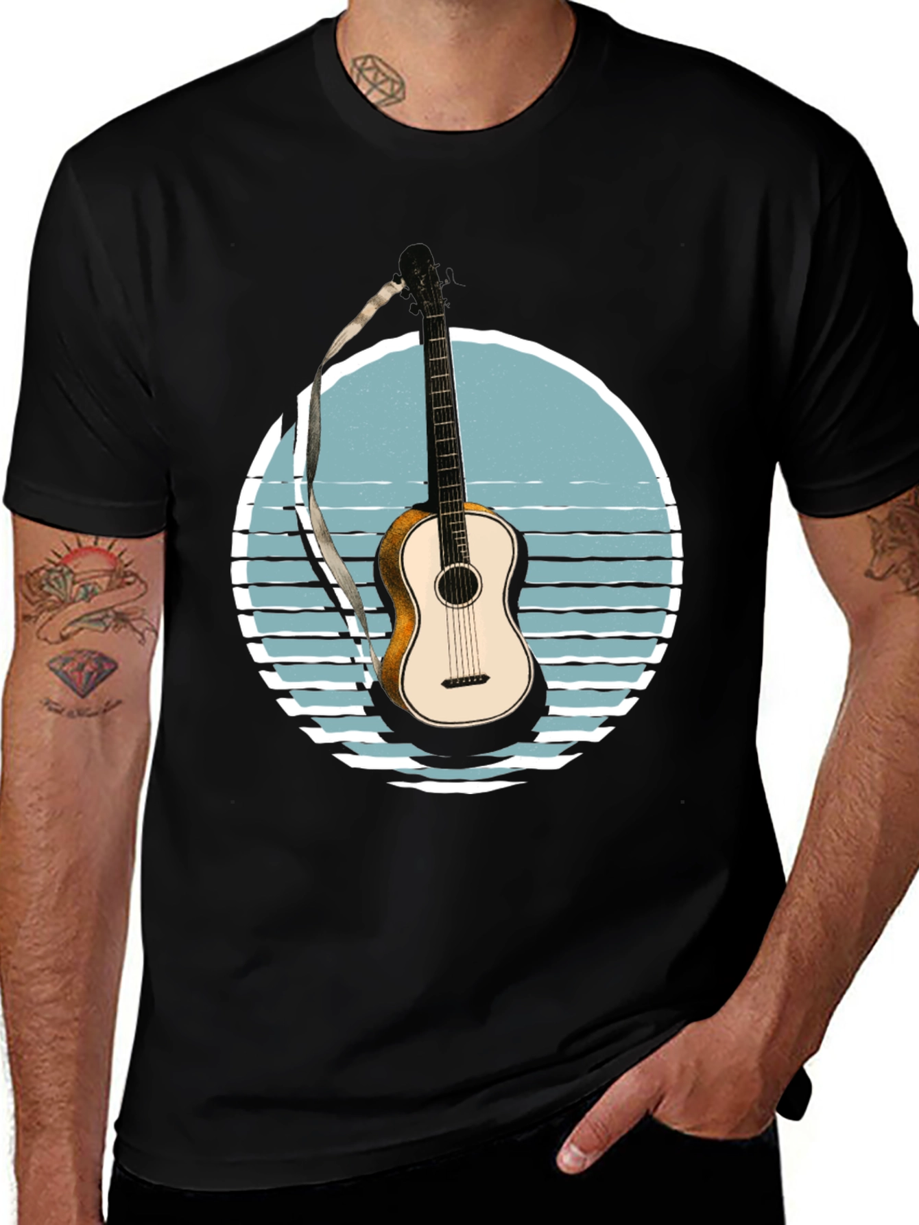 Variant 15 of Guitar Sunset Graphic T-Shirt