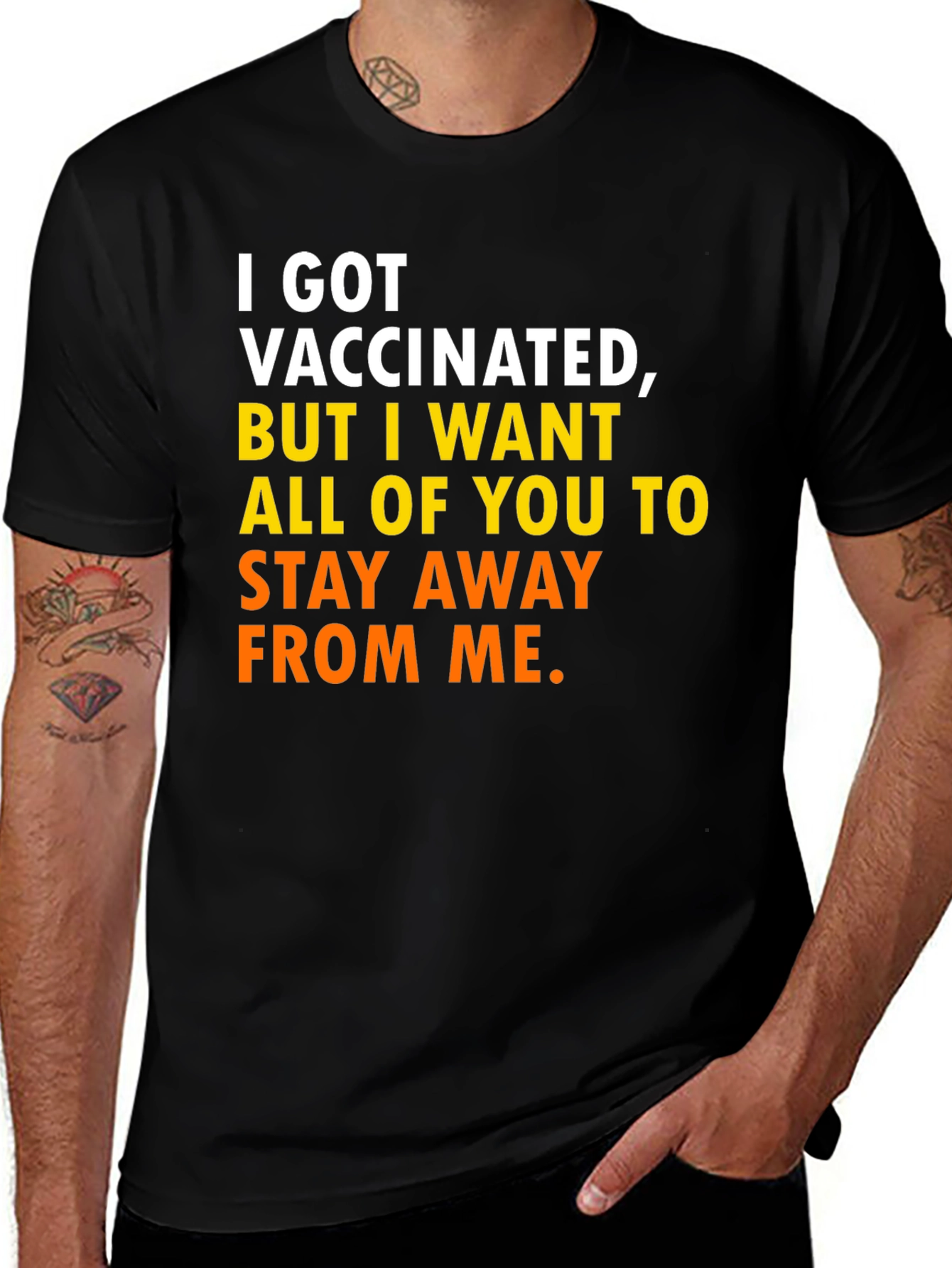 Variant 25 of Vaccinated Graphic Tee - Stay Away Shirt