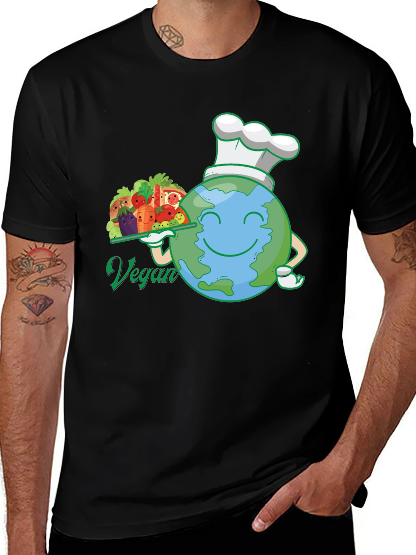 Variant 25 of Vegan Earth Chef T-Shirt - Sustainable Style