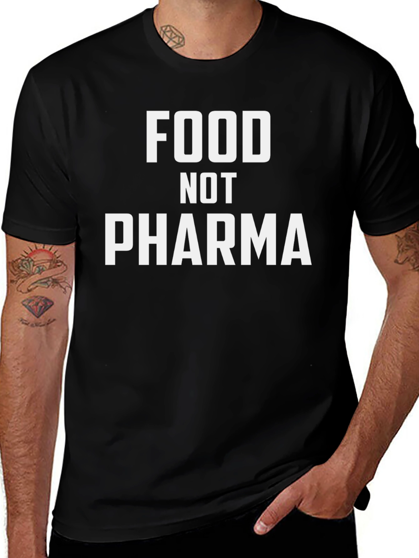 Food Not Pharma T-Shirt - Health & Wellness Tee