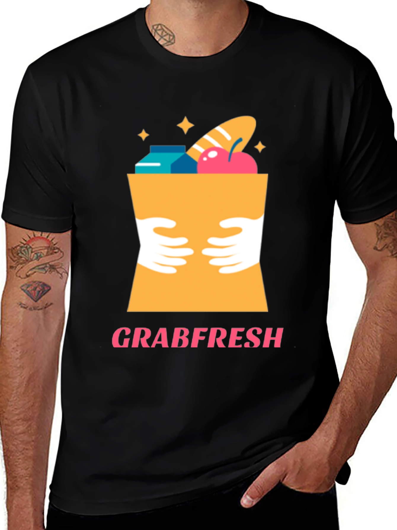 Variant 12 of GrabFresh Graphic Tee - Black