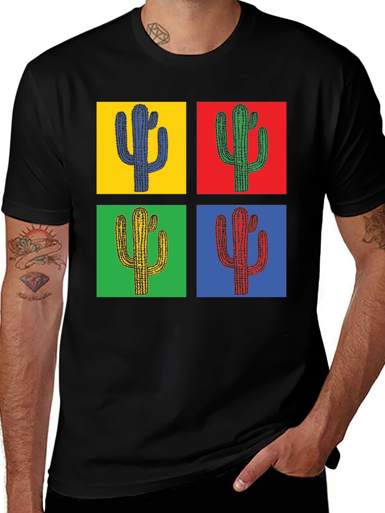 Variant 4 of Pop Art Cactus Tee - Stylish Graphic T-Shirt