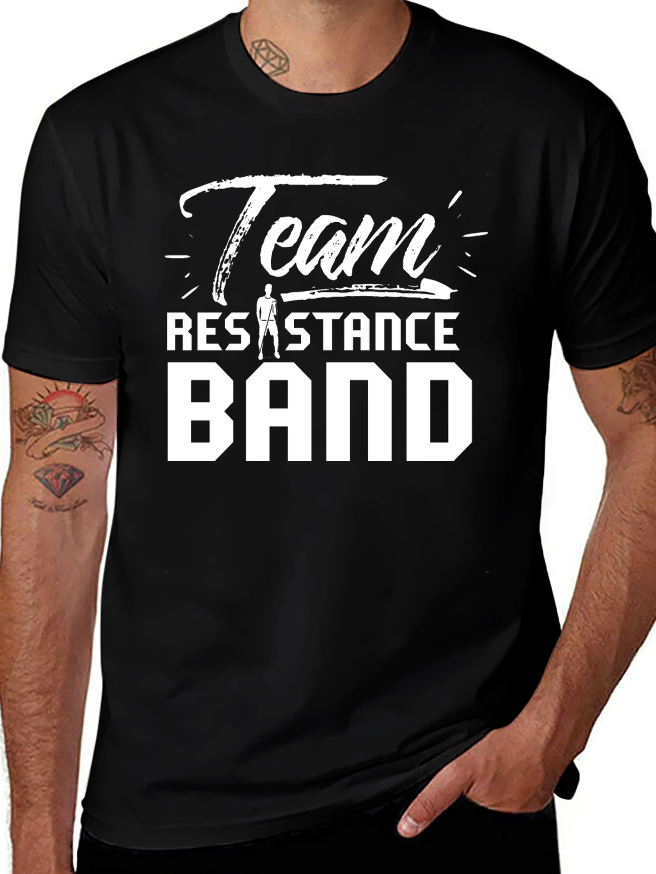 Team Resistance Band T-Shirt - Workout Motivation