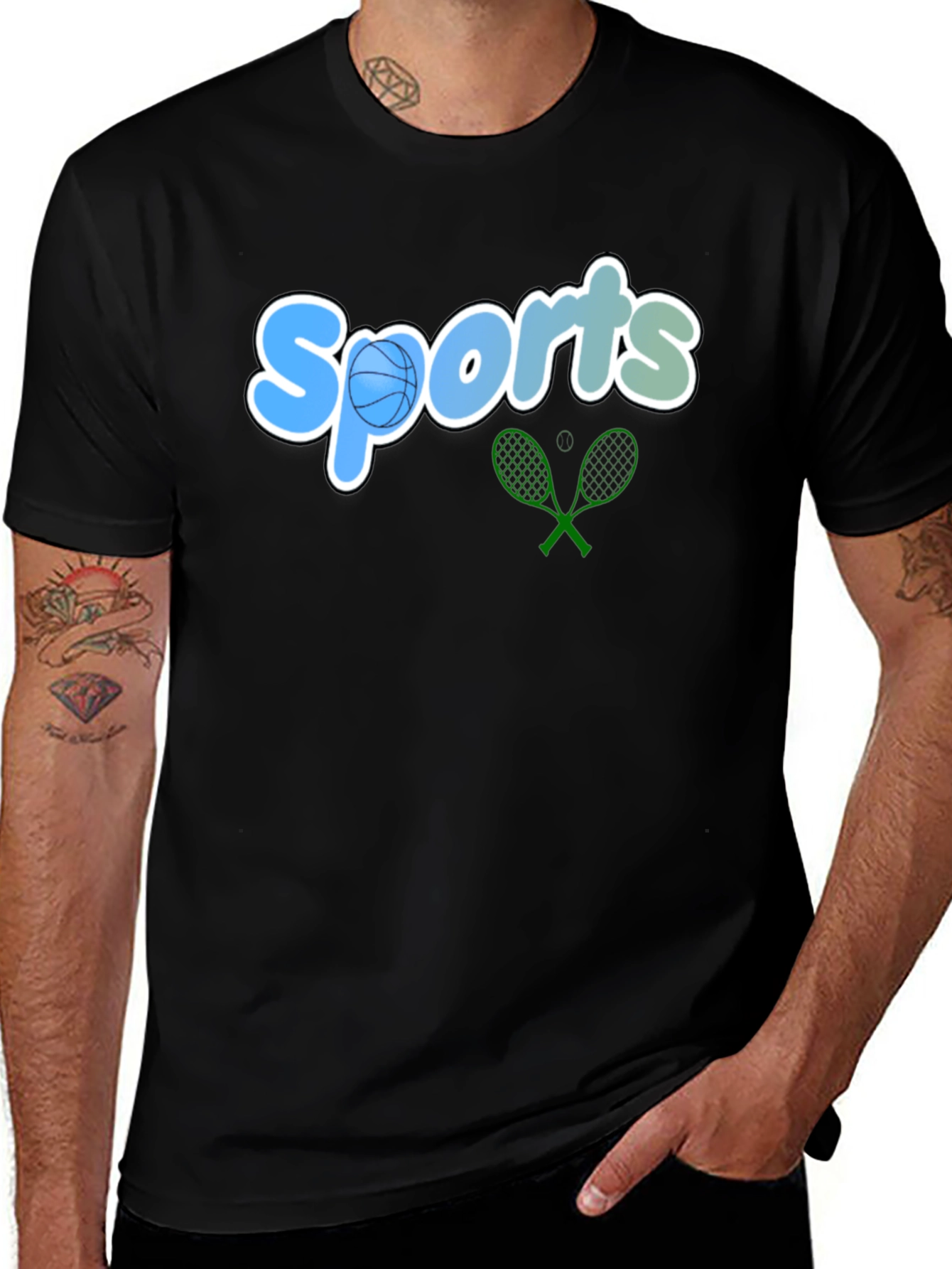 Variant 28 of Sports Graphic Tee - Black Casual T-Shirt