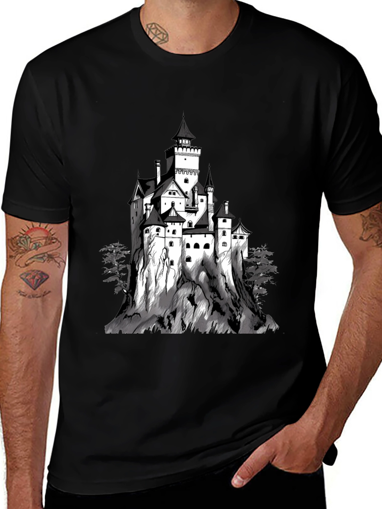Variant 20 of Castle Graphic T-Shirt - Classic Black