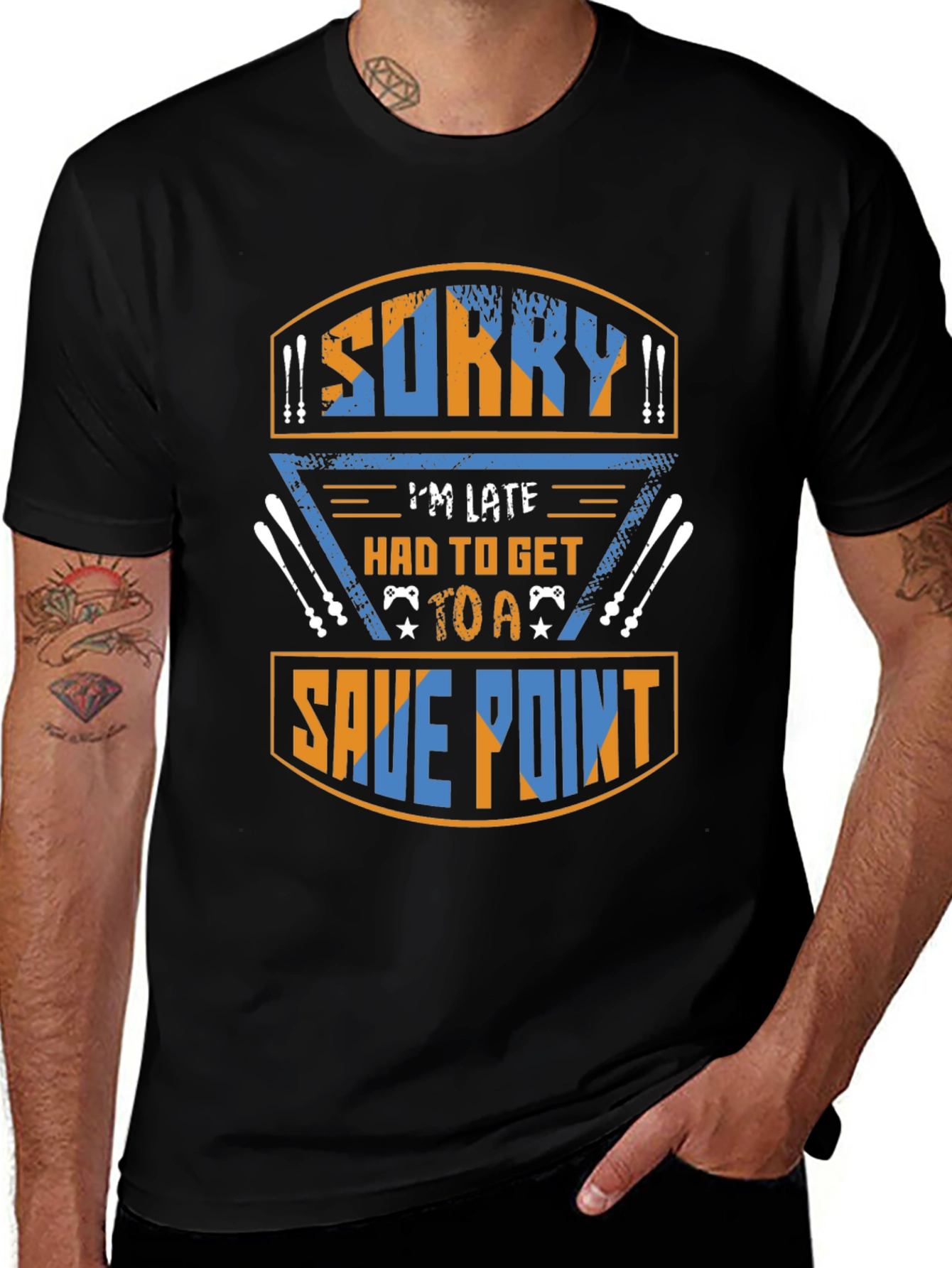 Variant 3 of Sorry I'm Late Save Point Gaming T-Shirt
