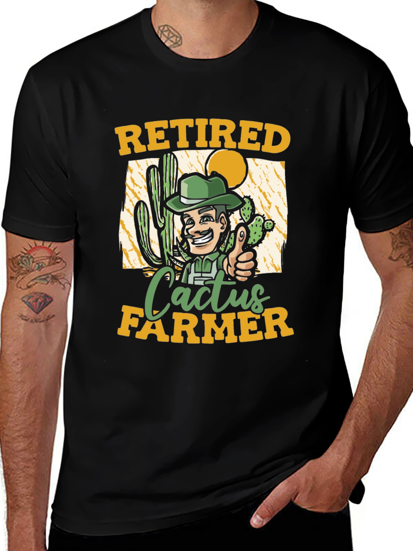 Variant 11 of Retired Cactus Farmer Graphic T-Shirt