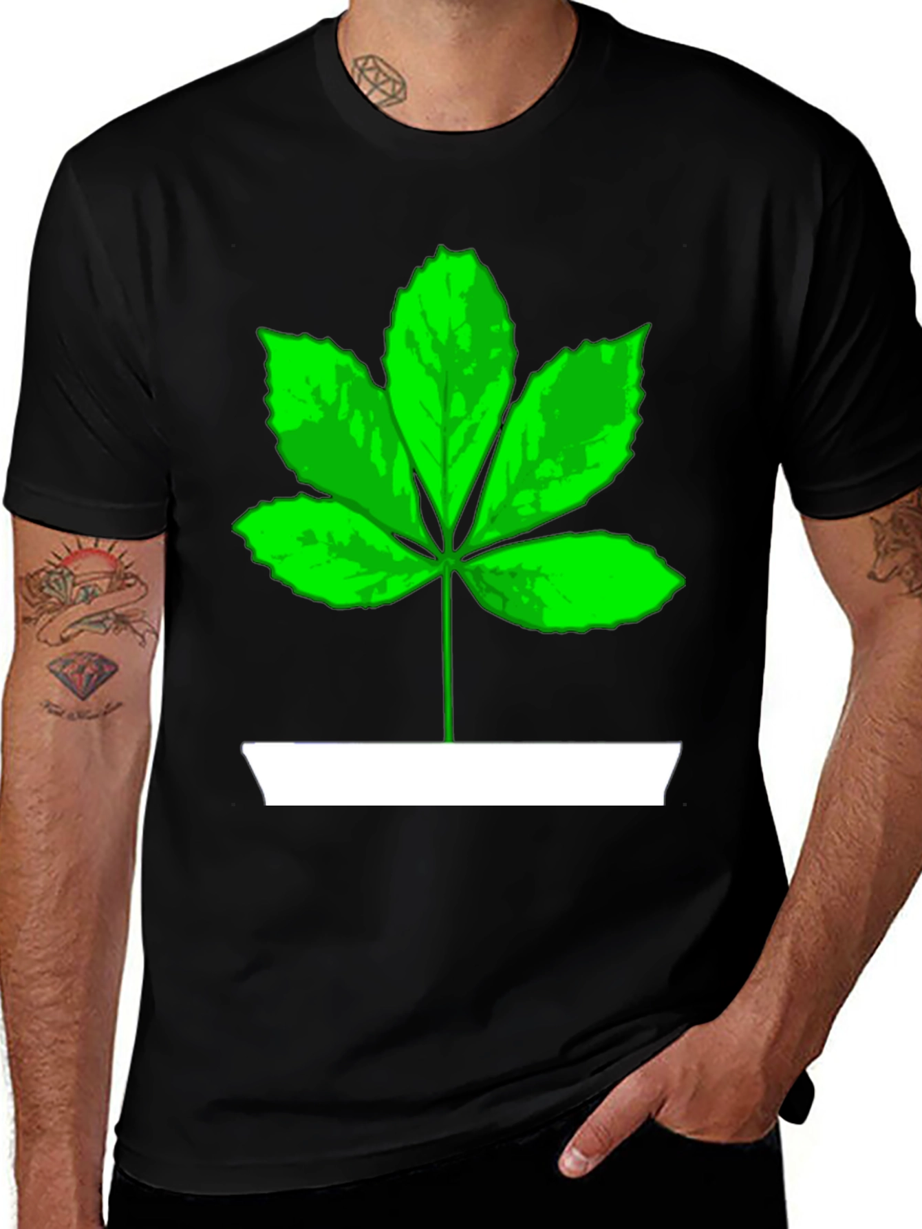 Variant 26 of Leaf Graphic Tee - Casual Cotton T-Shirt