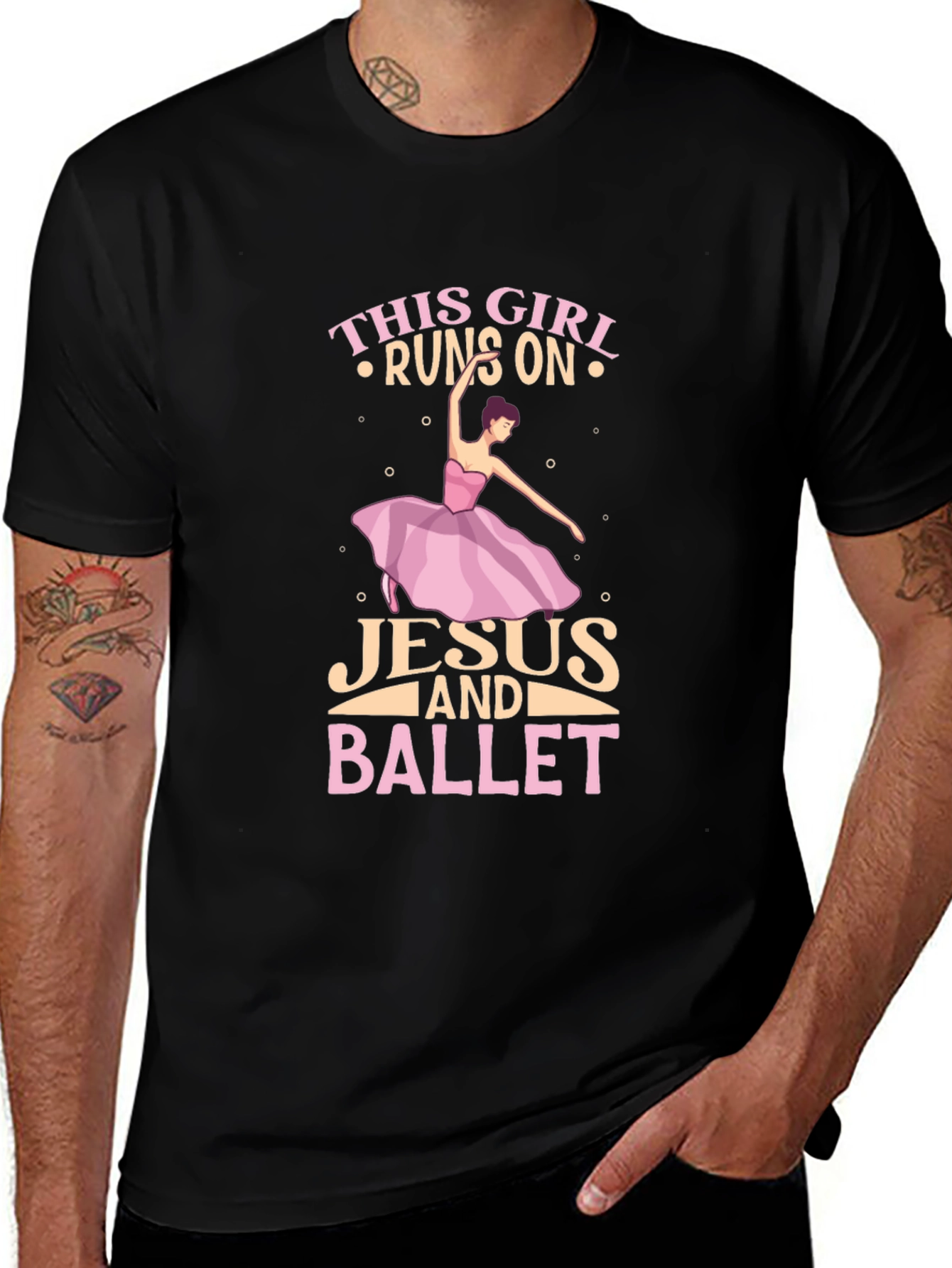 Variant 15 of This Girl Runs on Jesus and Ballet T-Shirt