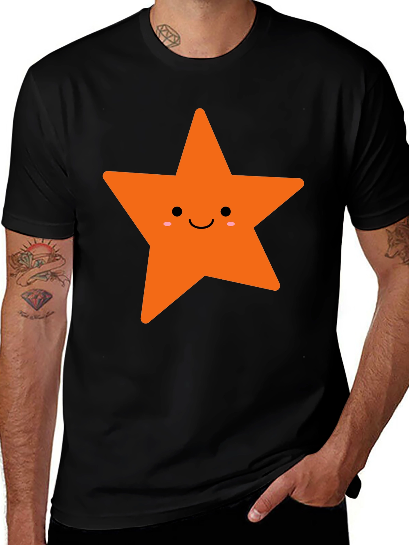Variant 13 of Cute Star Graphic Tee - Black