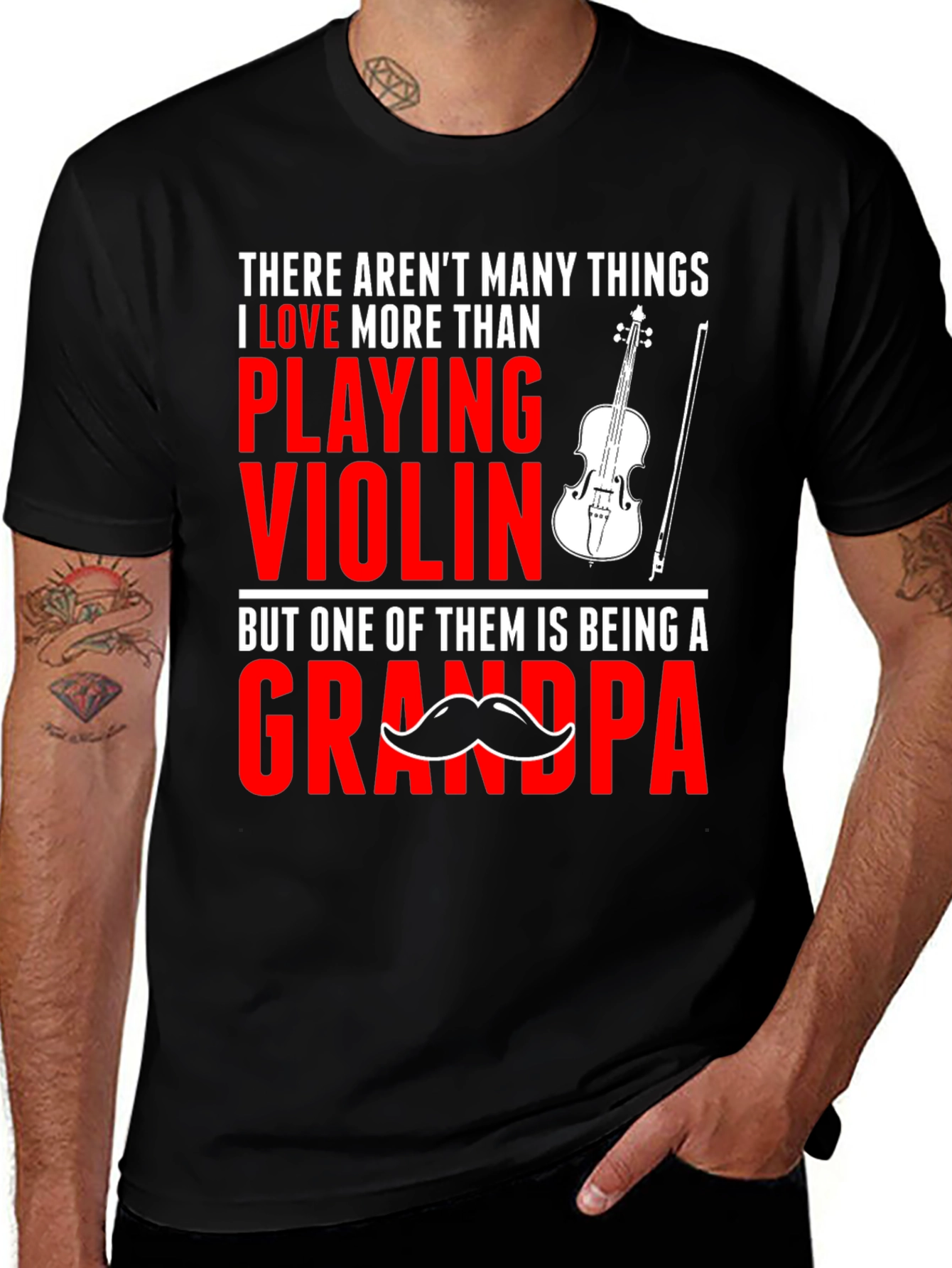 Variant 17 of Violin Grandpa T-Shirt: Love Playing Grandpa Tee