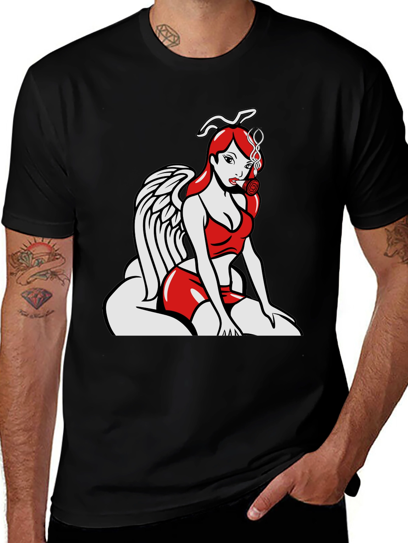 Variant 13 of Angel Smoking Rose T-Shirt