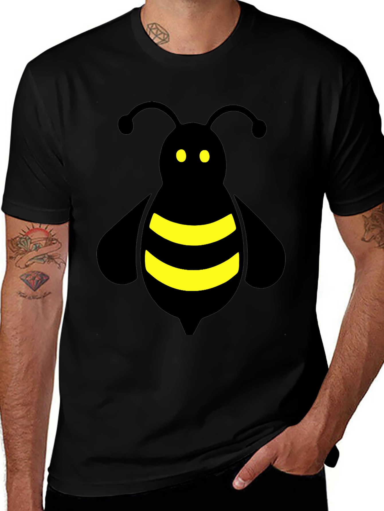 Variant 21 of Bee Graphic Tee - Classic Black T-Shirt