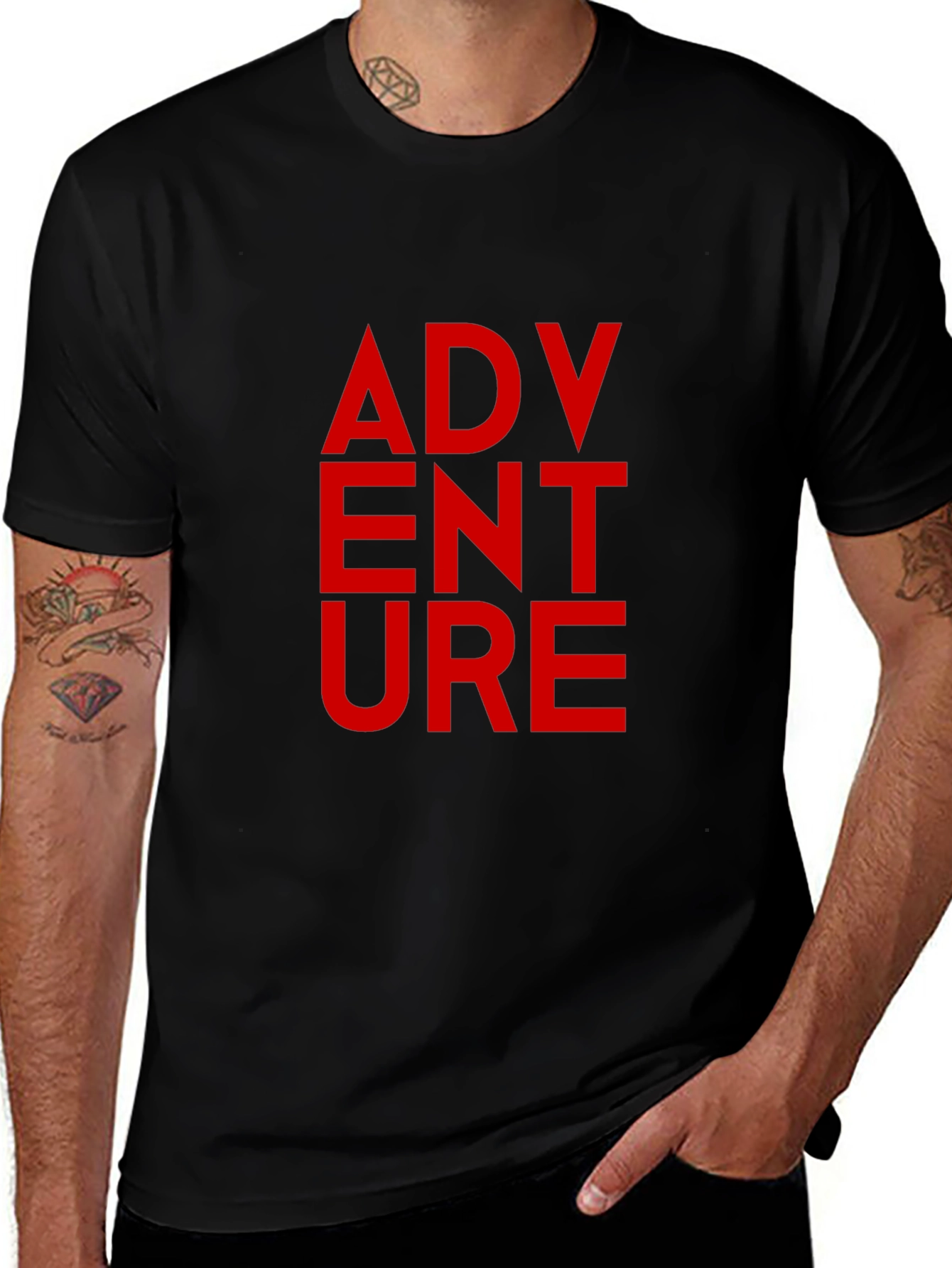 Variant 12 of Adventure Graphic Tee - Bold Red Print
