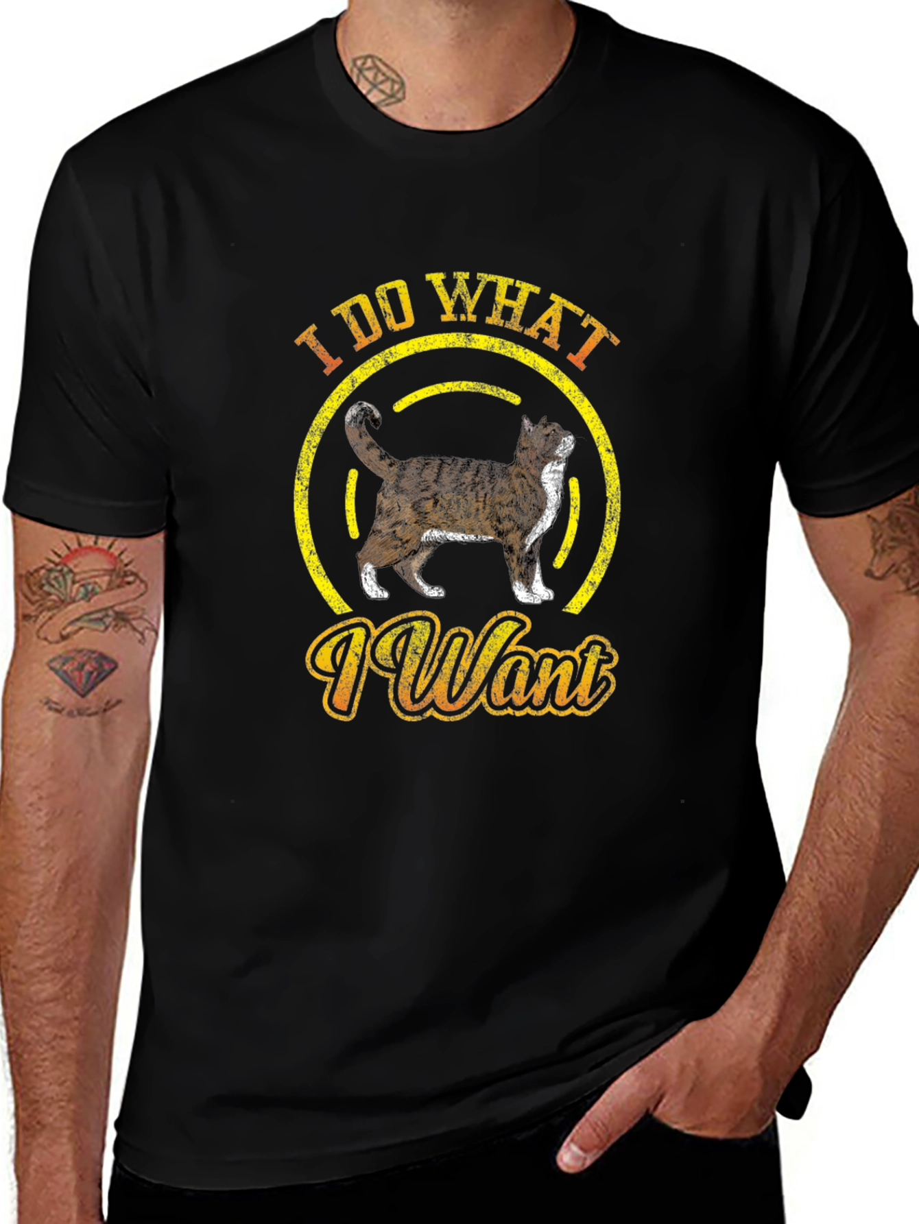 Variant 25 of I Do What I Want Cat T-Shirt Funny Graphic Tee