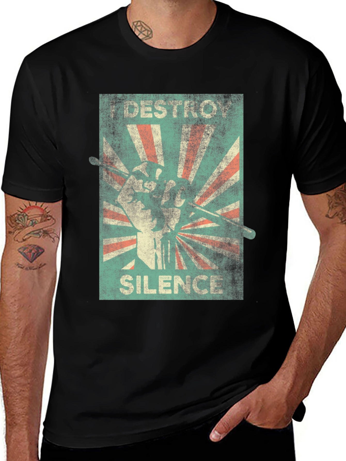 Variant 9 of Destroy Silence Graphic Print Tee