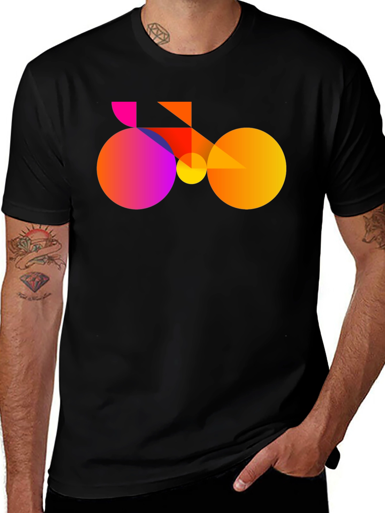 Variant 7 of Geometric Bike Graphic Tee - Modern Art Shirt