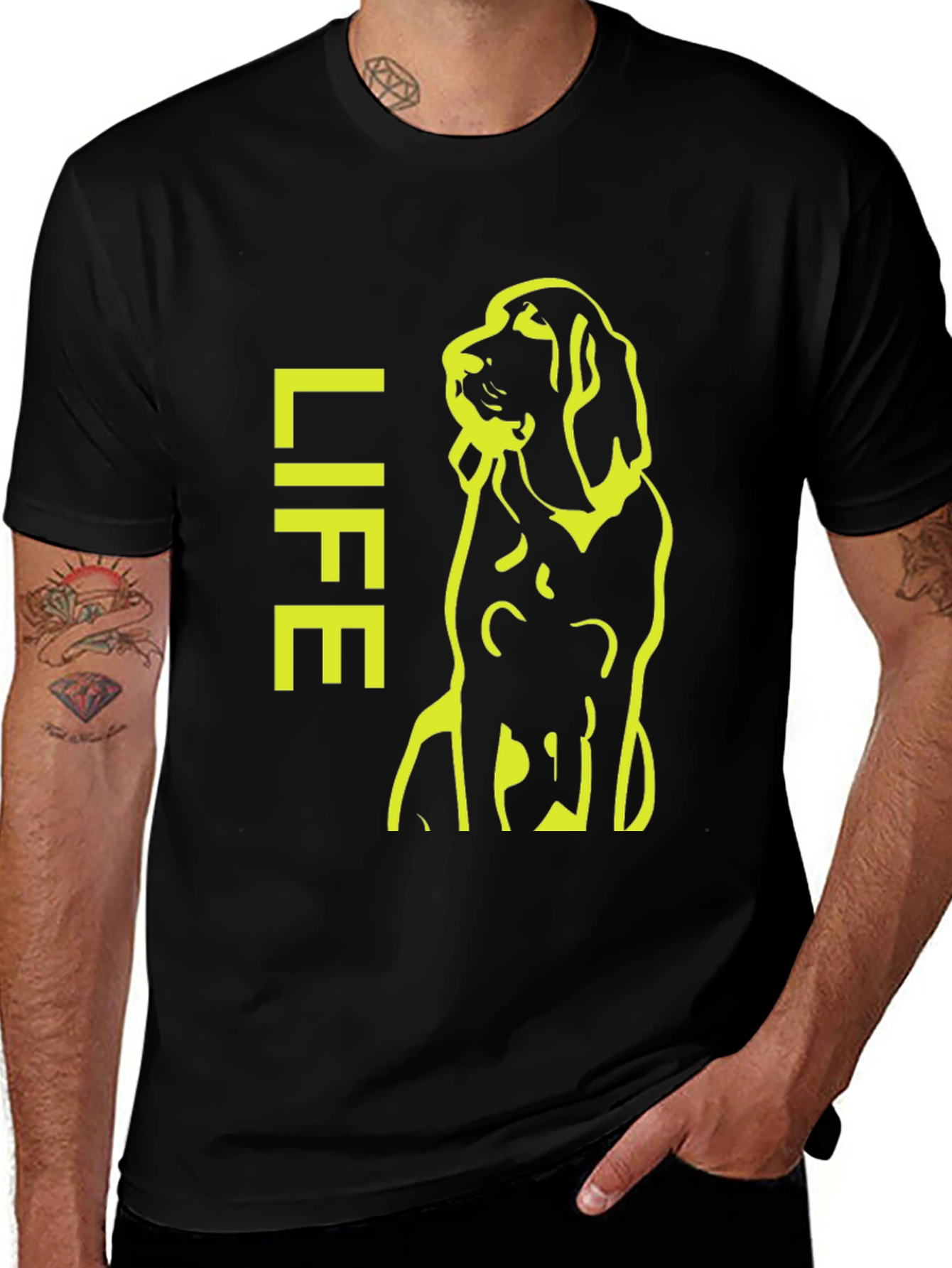 Variant 17 of Dog Life Graphic T-Shirt - Men's Black Tee
