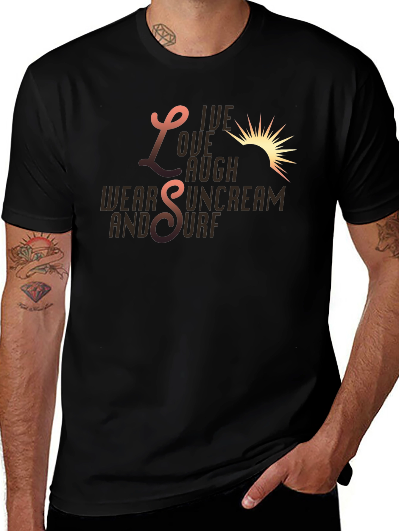 Live Laugh Sunscreen Surf Graphic Tee